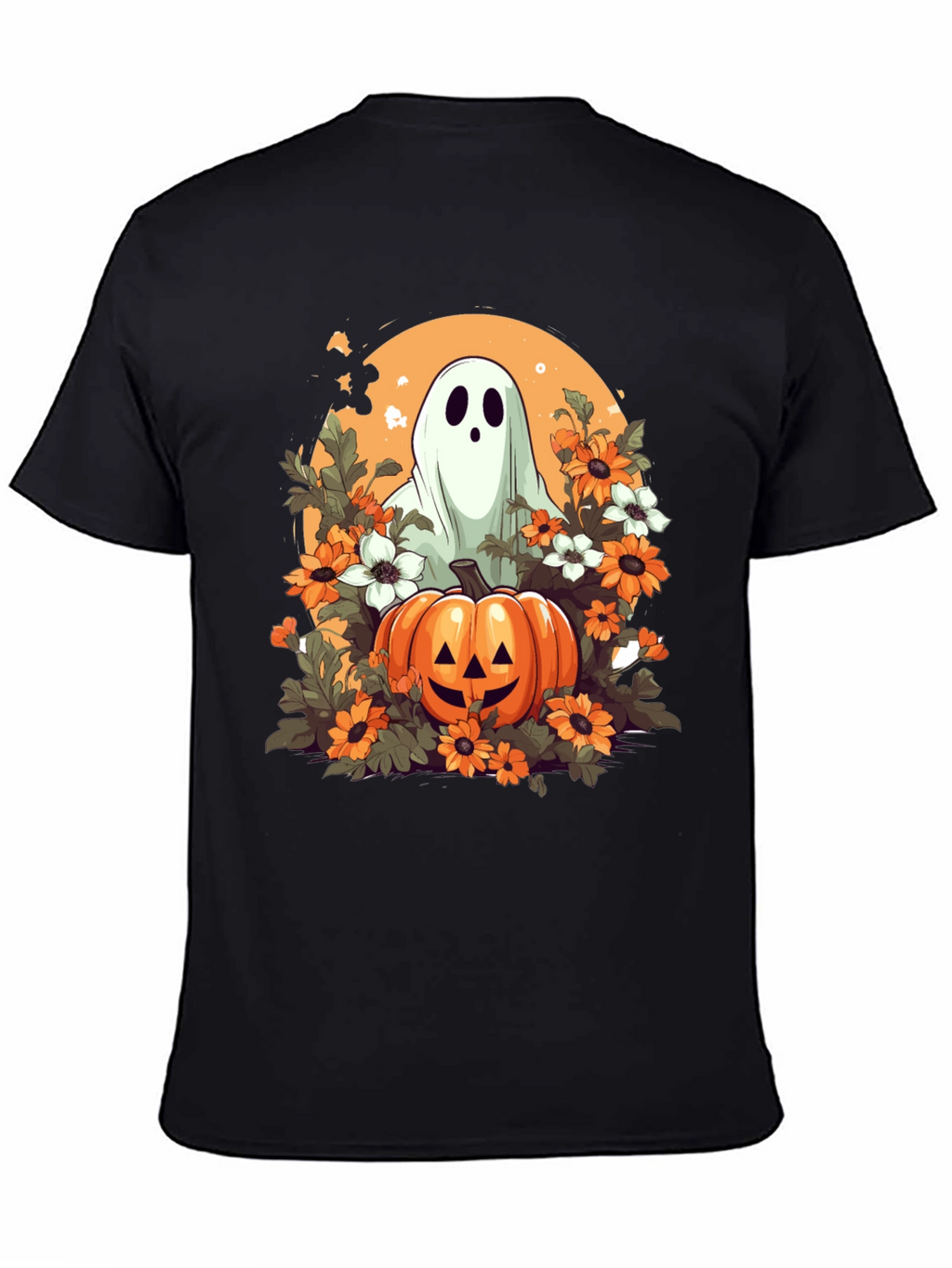 Halloween Ghost & Pumpkin Graphic Tee