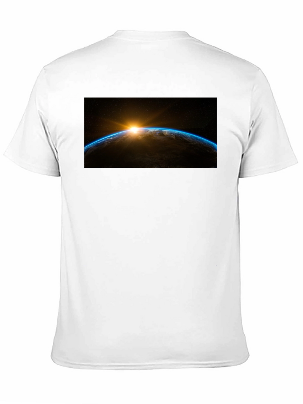 Sunrise Earth Graphic Tee - Black Cotton T-Shirt