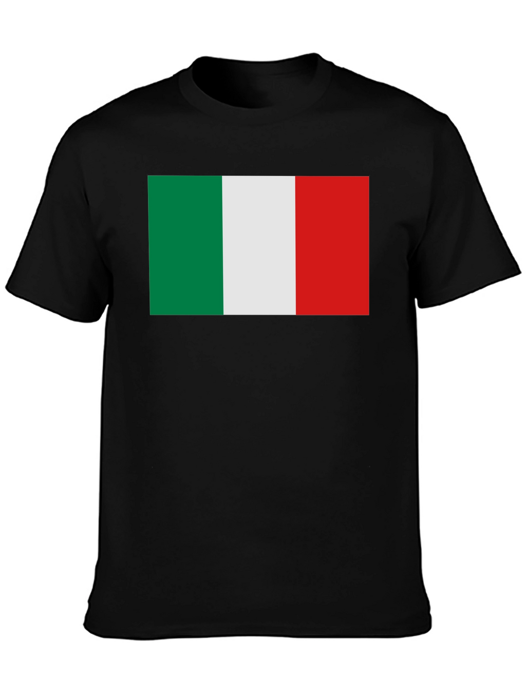 Italian Flag Graphic Tee - Black Crewneck T-Shirt