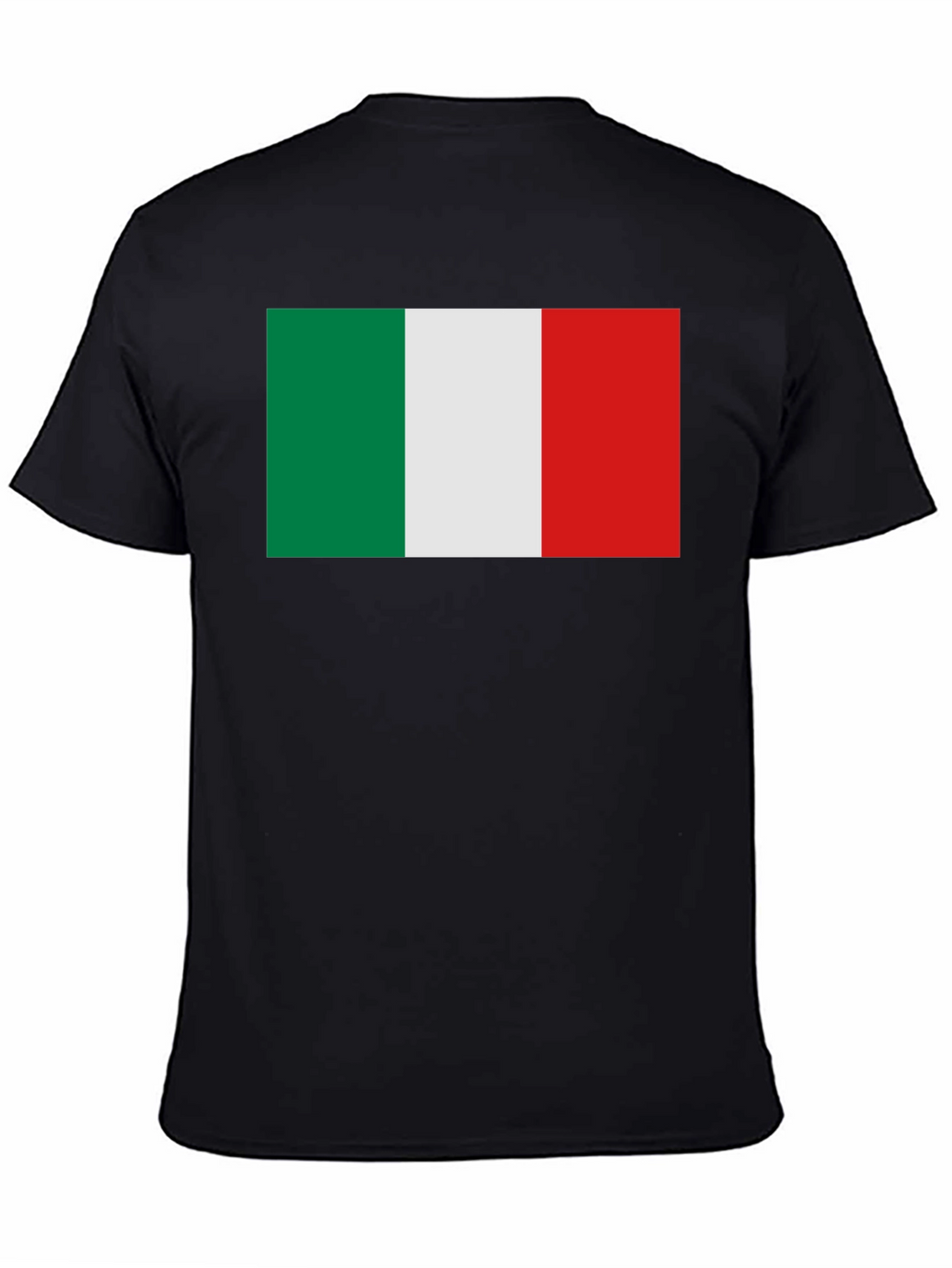 Italian Flag Graphic Tee - Black Crewneck T-Shirt