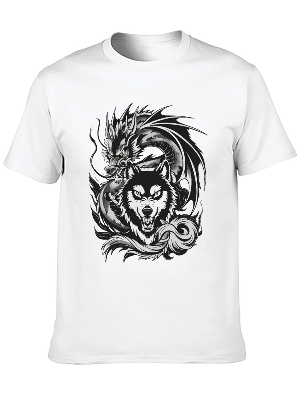 Dragon Wolf Graphic Tee - Fierce Design