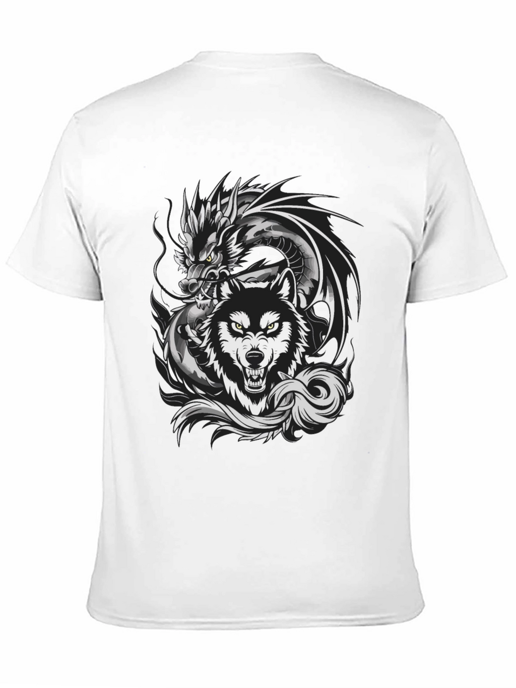 Dragon Wolf Graphic Tee - Fierce Design