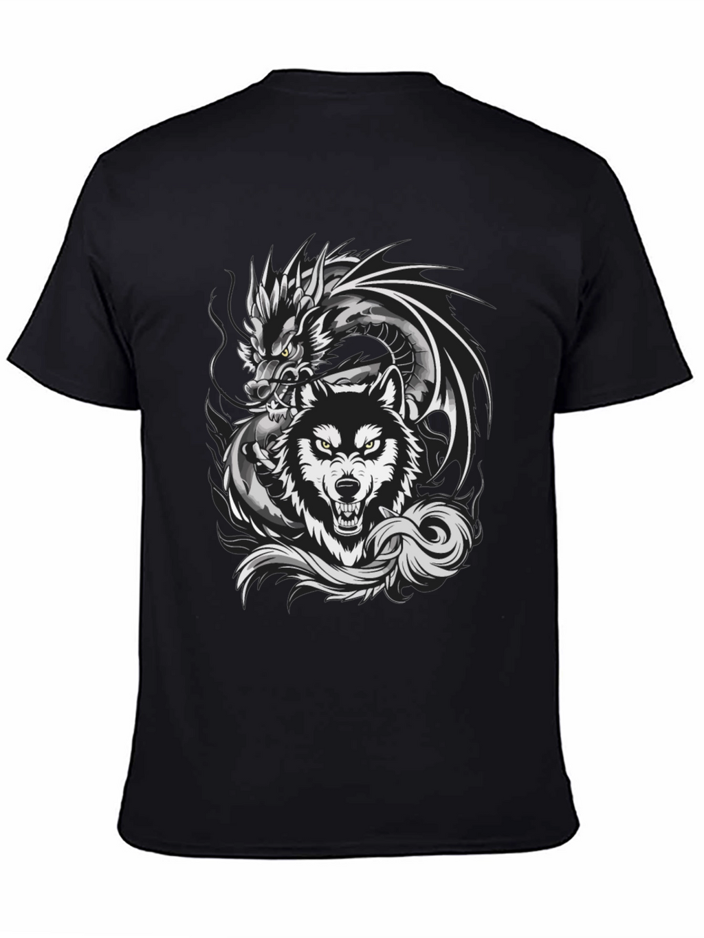 Dragon Wolf Graphic Tee - Fierce Design