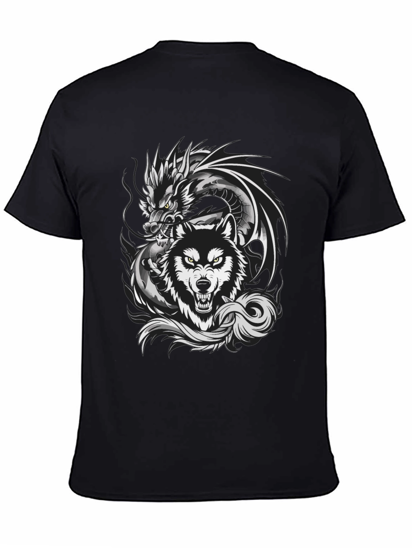 Dragon Wolf Graphic Tee - Fierce Design