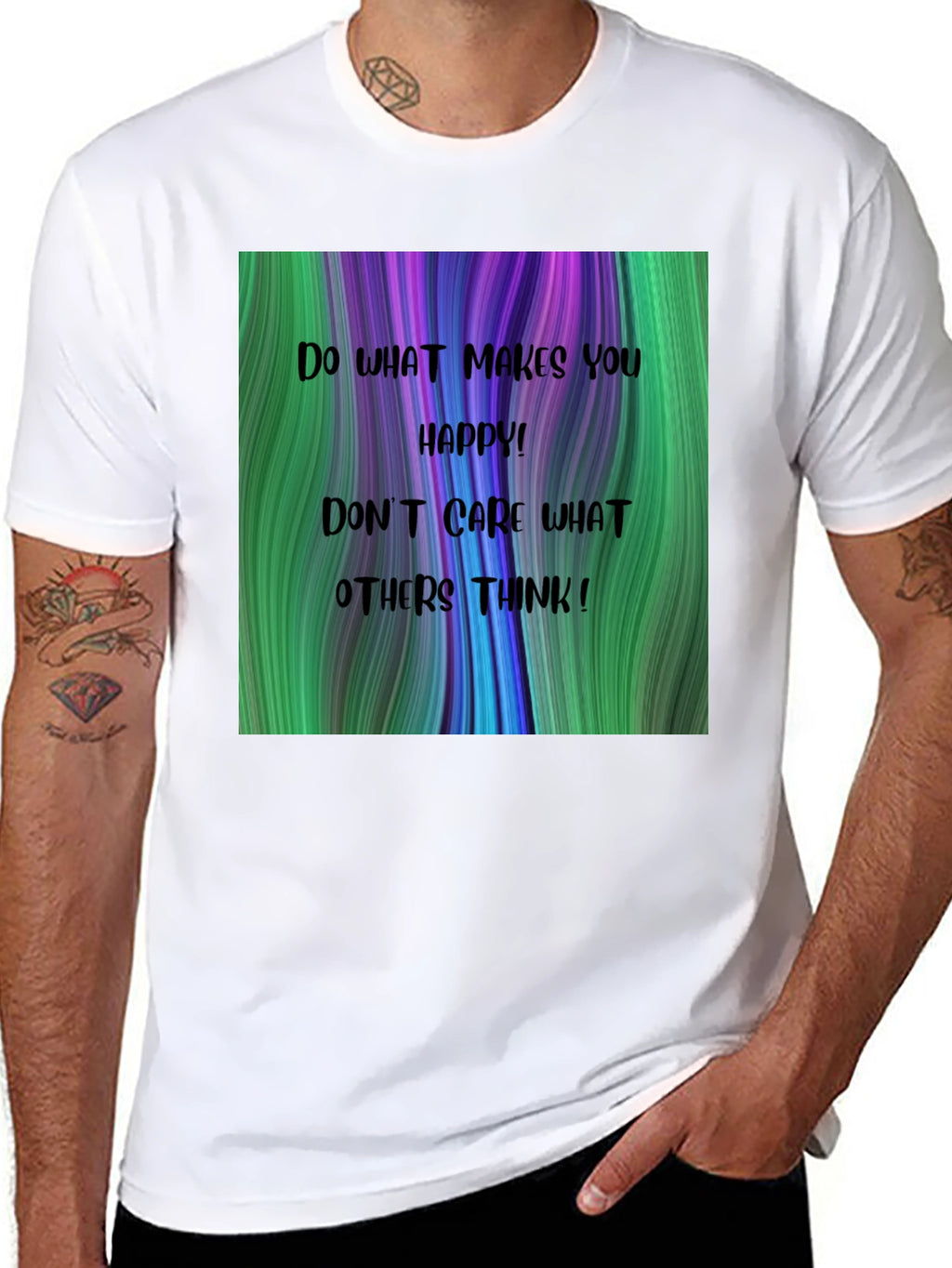 Inspirational Graphic T-Shirt - Be Happy