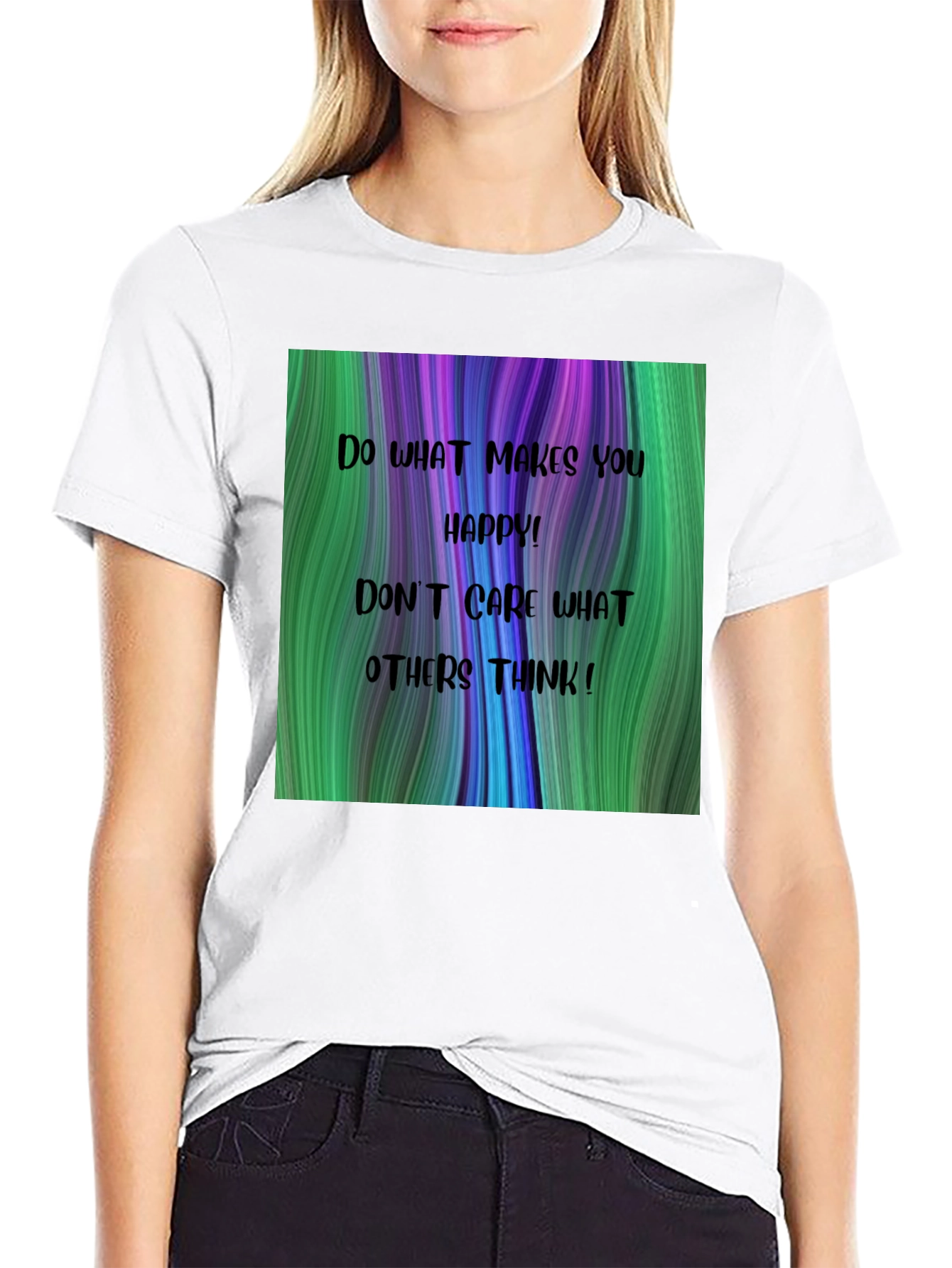Inspirational Graphic T-Shirt - Be Happy