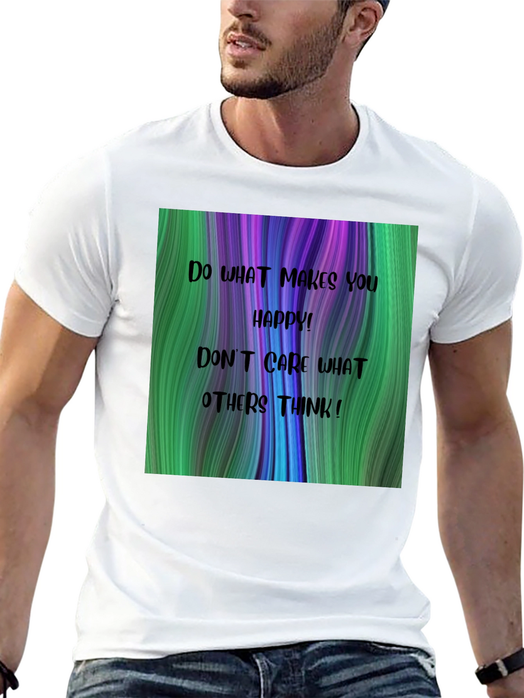 Inspirational Graphic T-Shirt - Be Happy