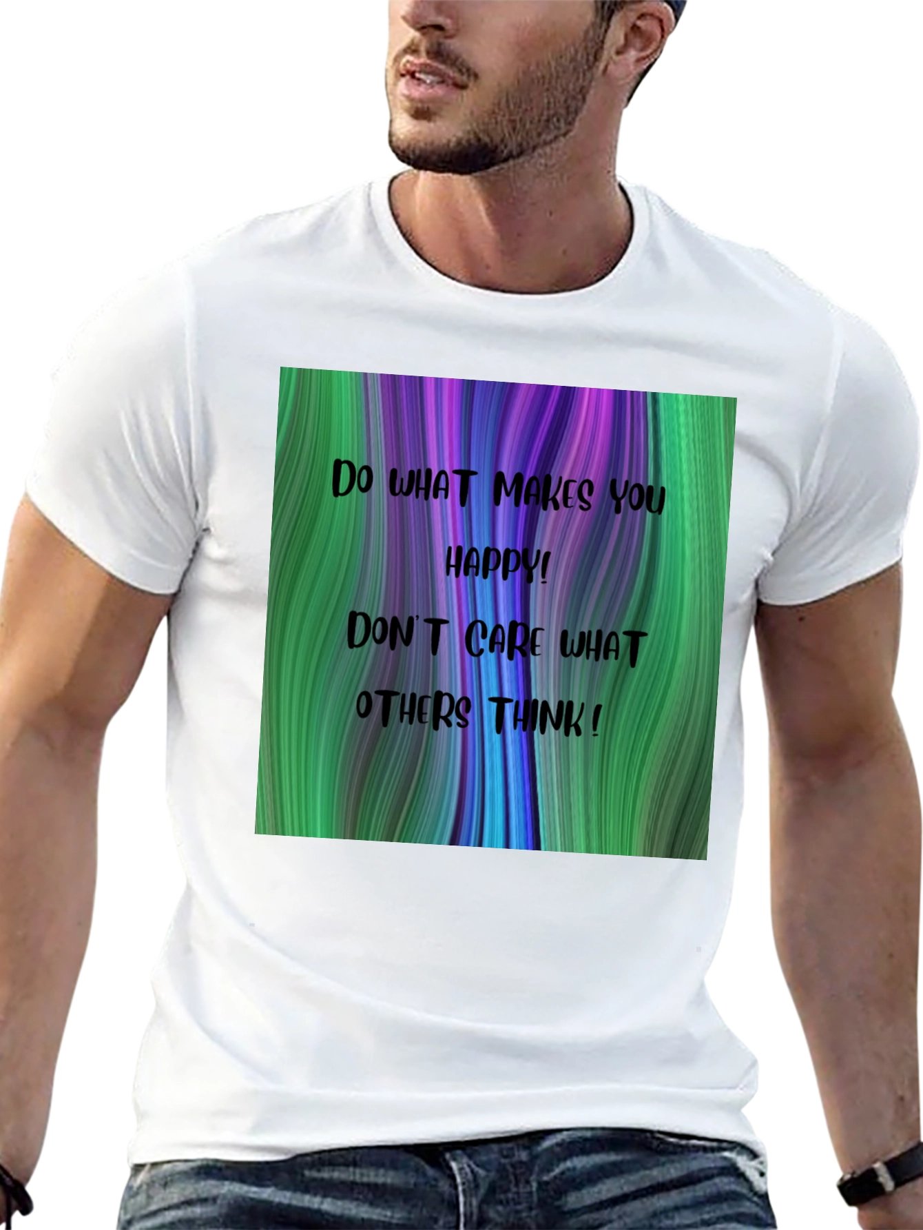 Inspirational Graphic T-Shirt - Be Happy