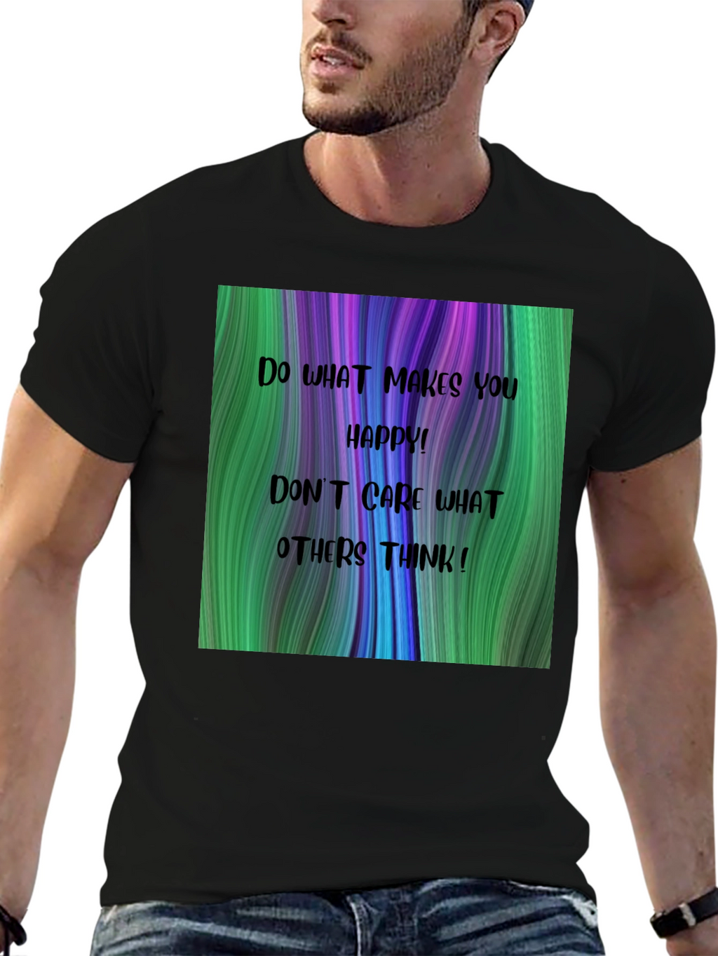 Inspirational Graphic T-Shirt - Be Happy