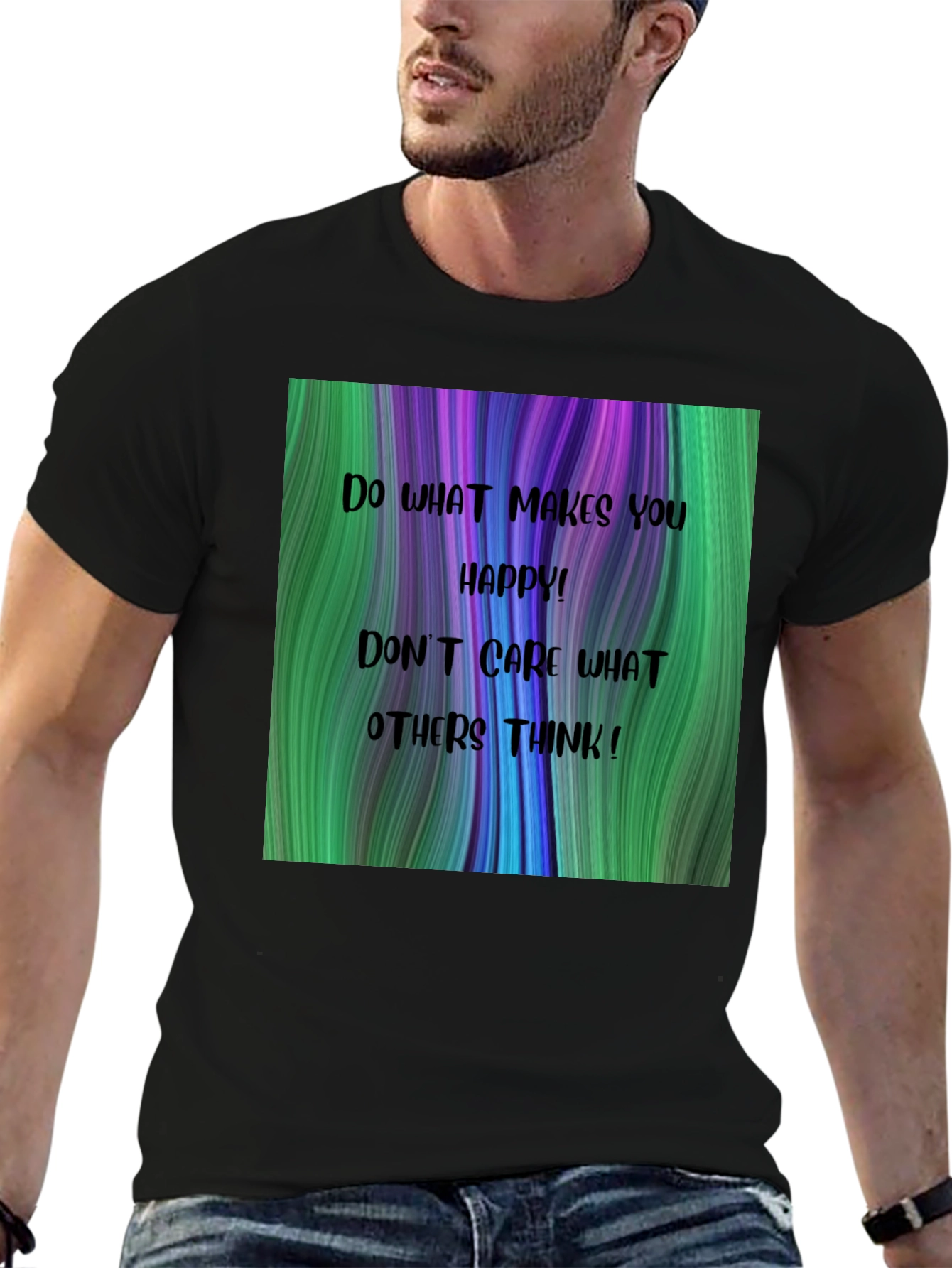Inspirational Graphic T-Shirt - Be Happy