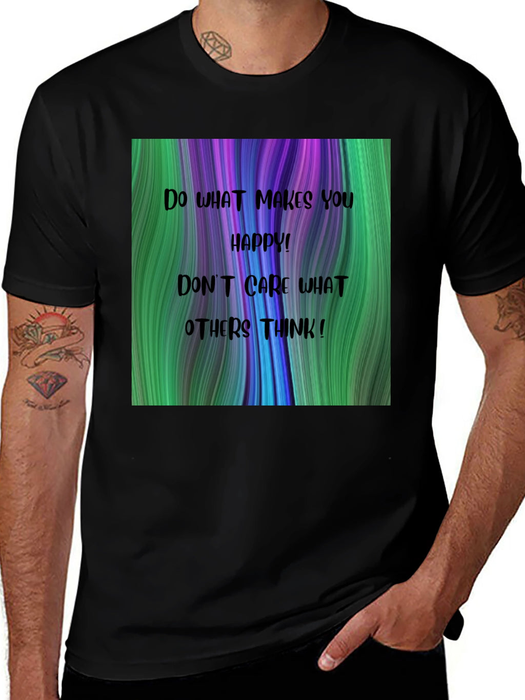 Inspirational Graphic T-Shirt - Be Happy