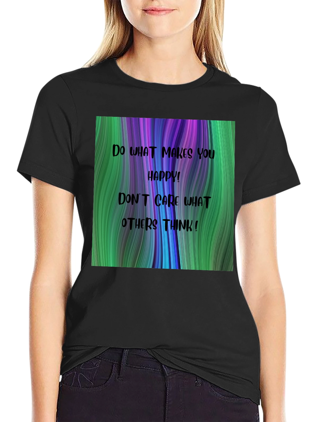 Inspirational Graphic T-Shirt - Be Happy