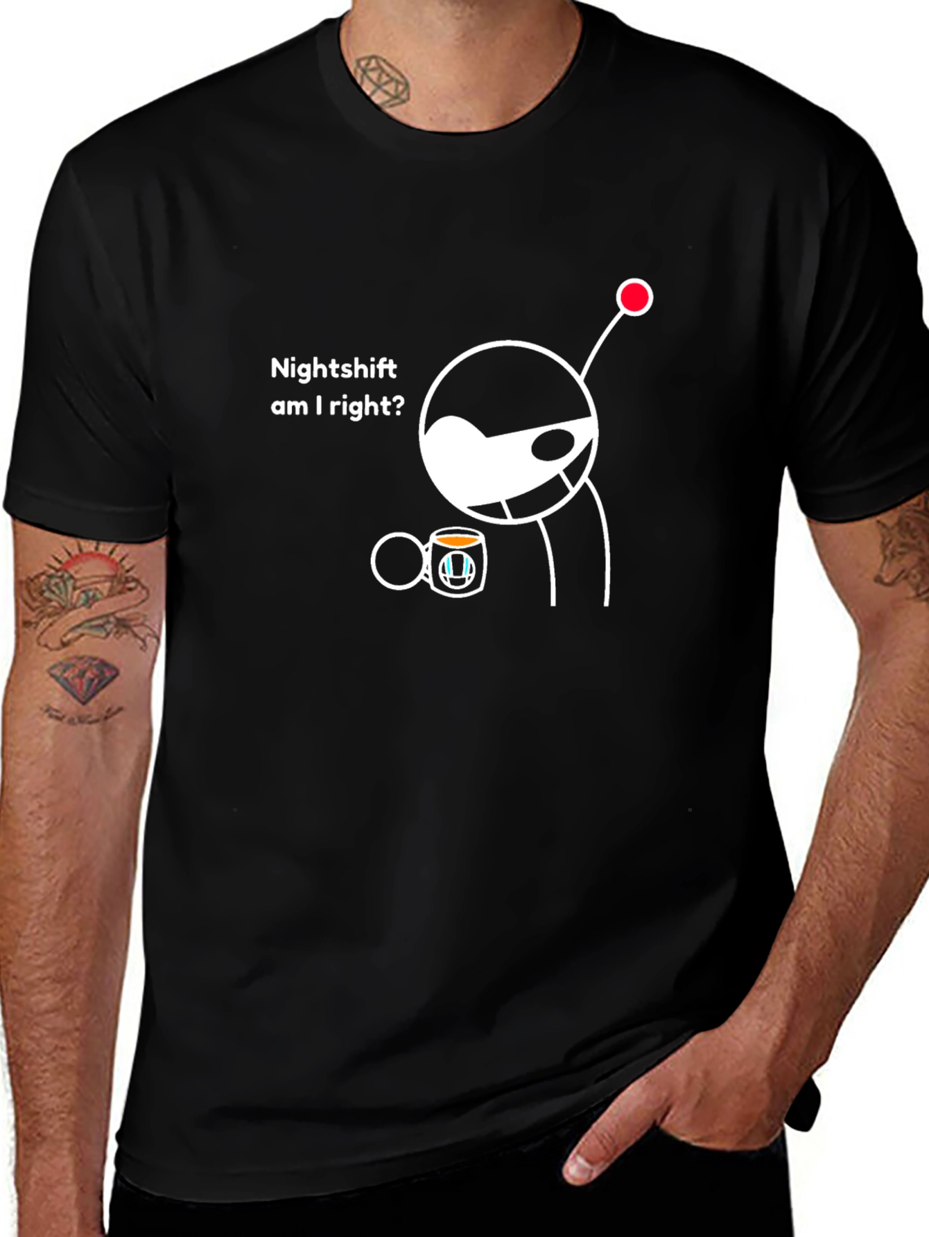 Nightshift Humor T-Shirt - Reddit Alien Design