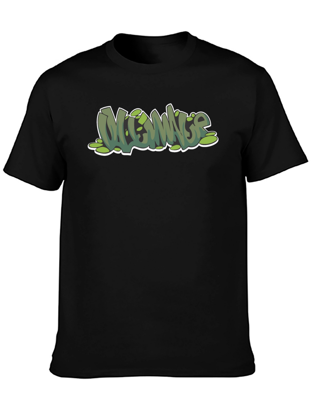 Green Mommage Graphic Black T-Shirt