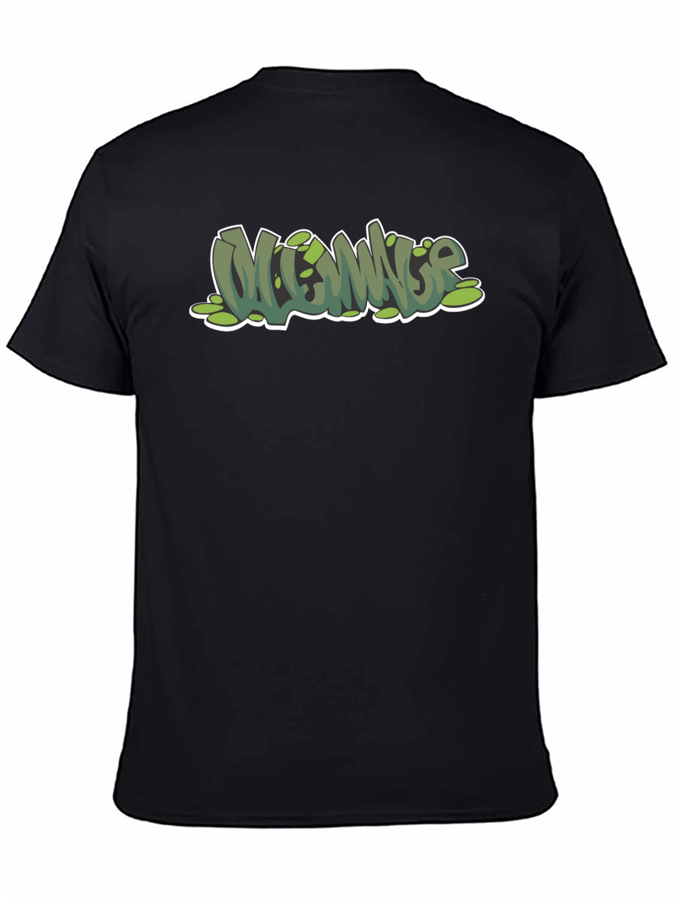 Green Mommage Graphic Black T-Shirt