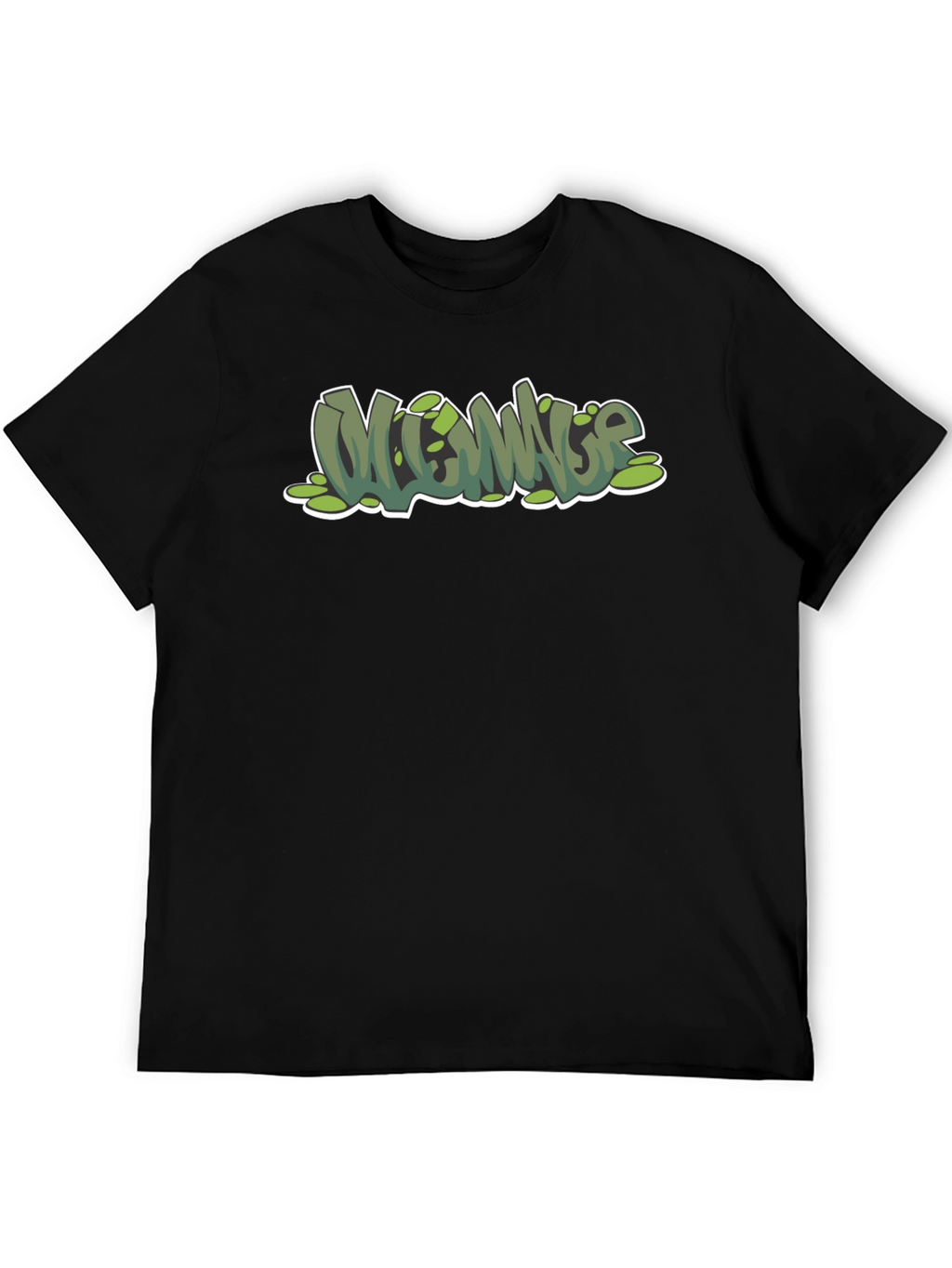 Green Mommage Graphic Black T-Shirt