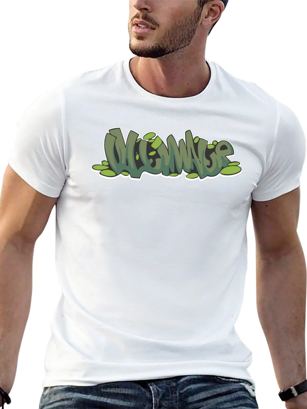 Green Mommage Graphic Black T-Shirt