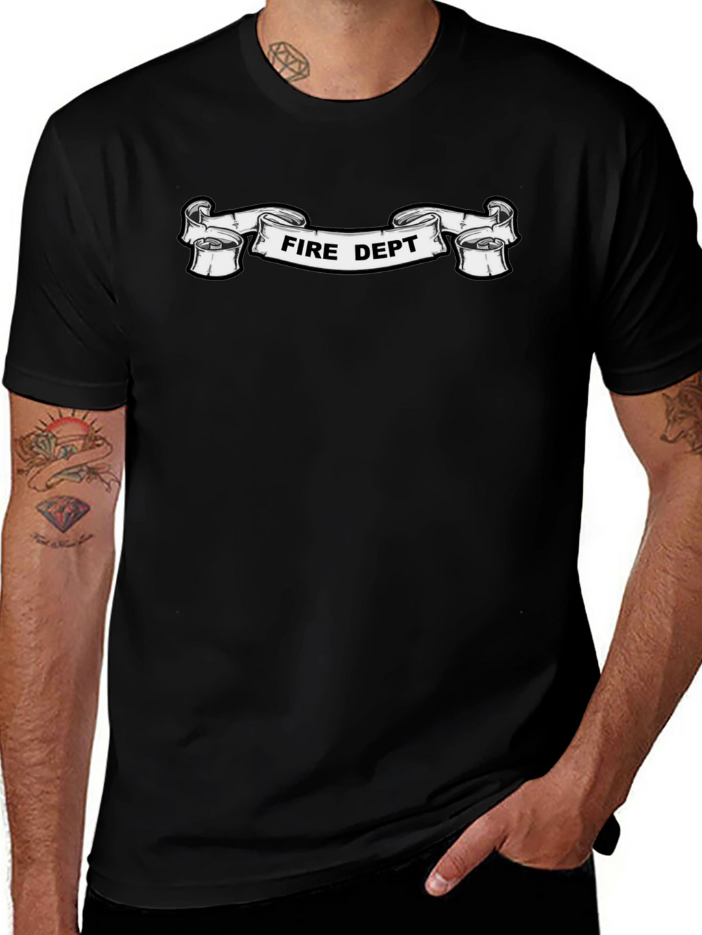 Fire Dept. Graphic Black T-Shirt