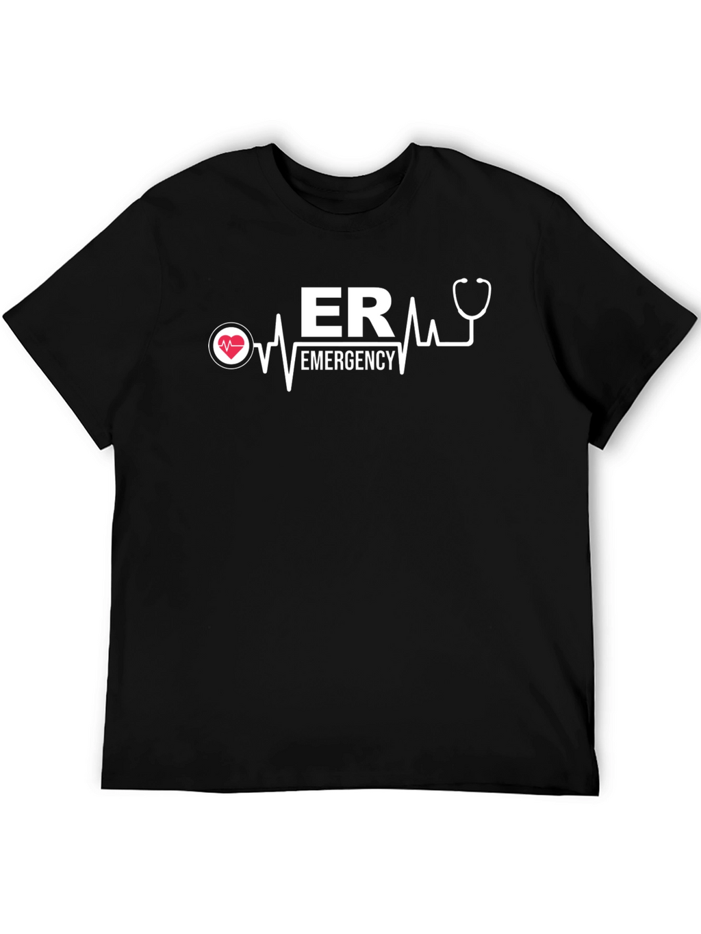 ER Emergency Medical T-Shirt - Heartbeat Design