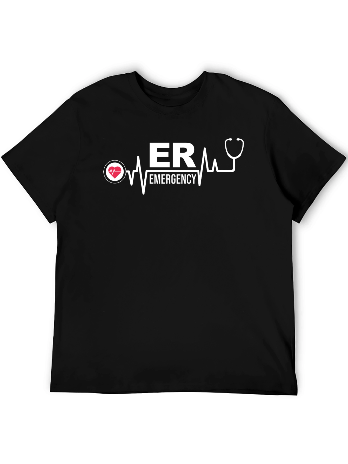 ER Emergency Medical T-Shirt - Heartbeat Design