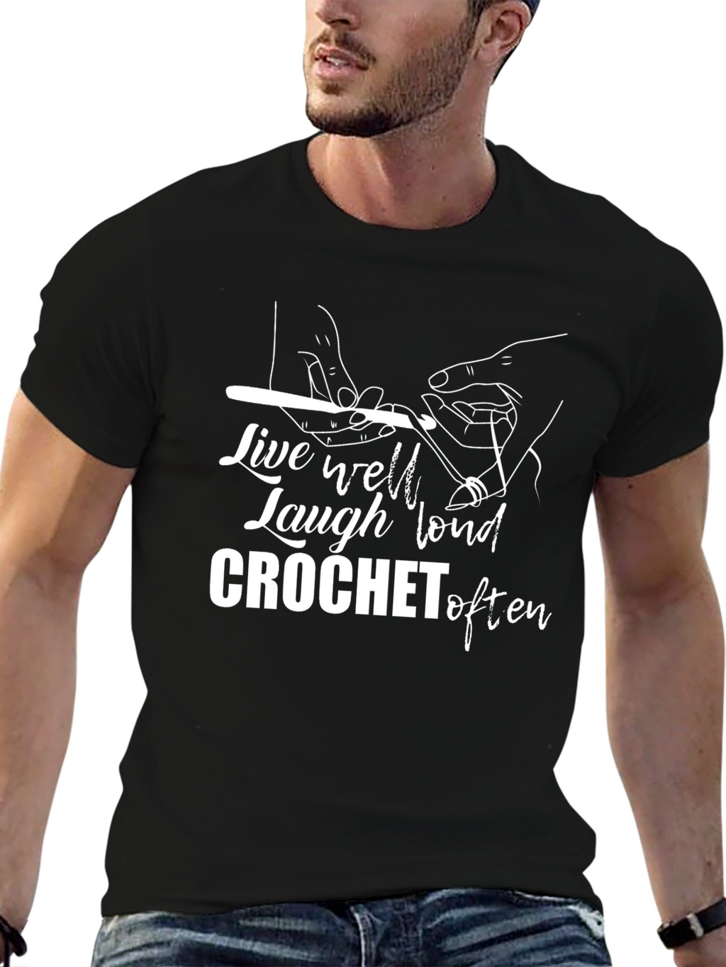 Crochet Lover Graphic Tee - Live Well Laugh Loud