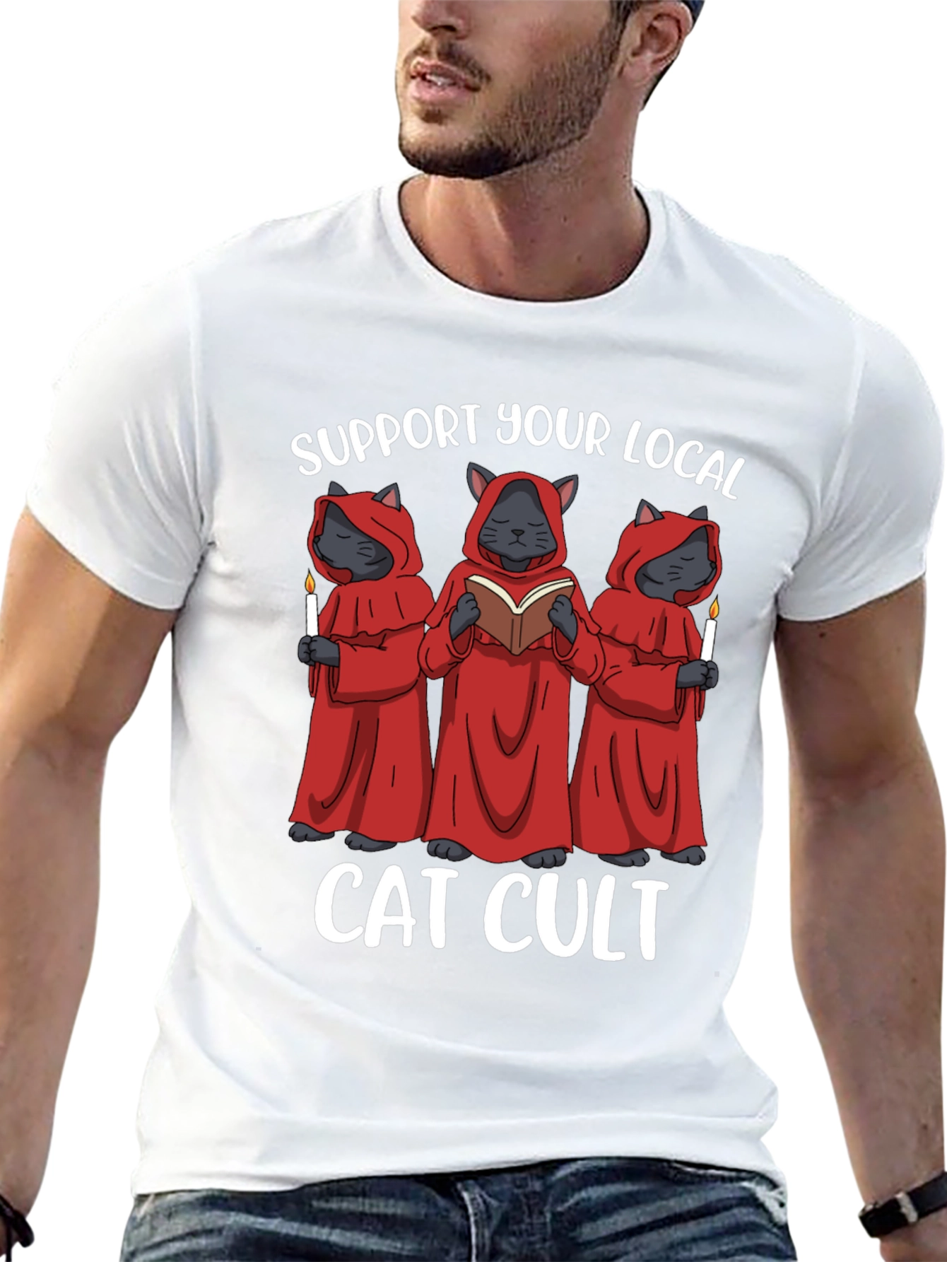 Support Your Local Cat Cult T-Shirt
