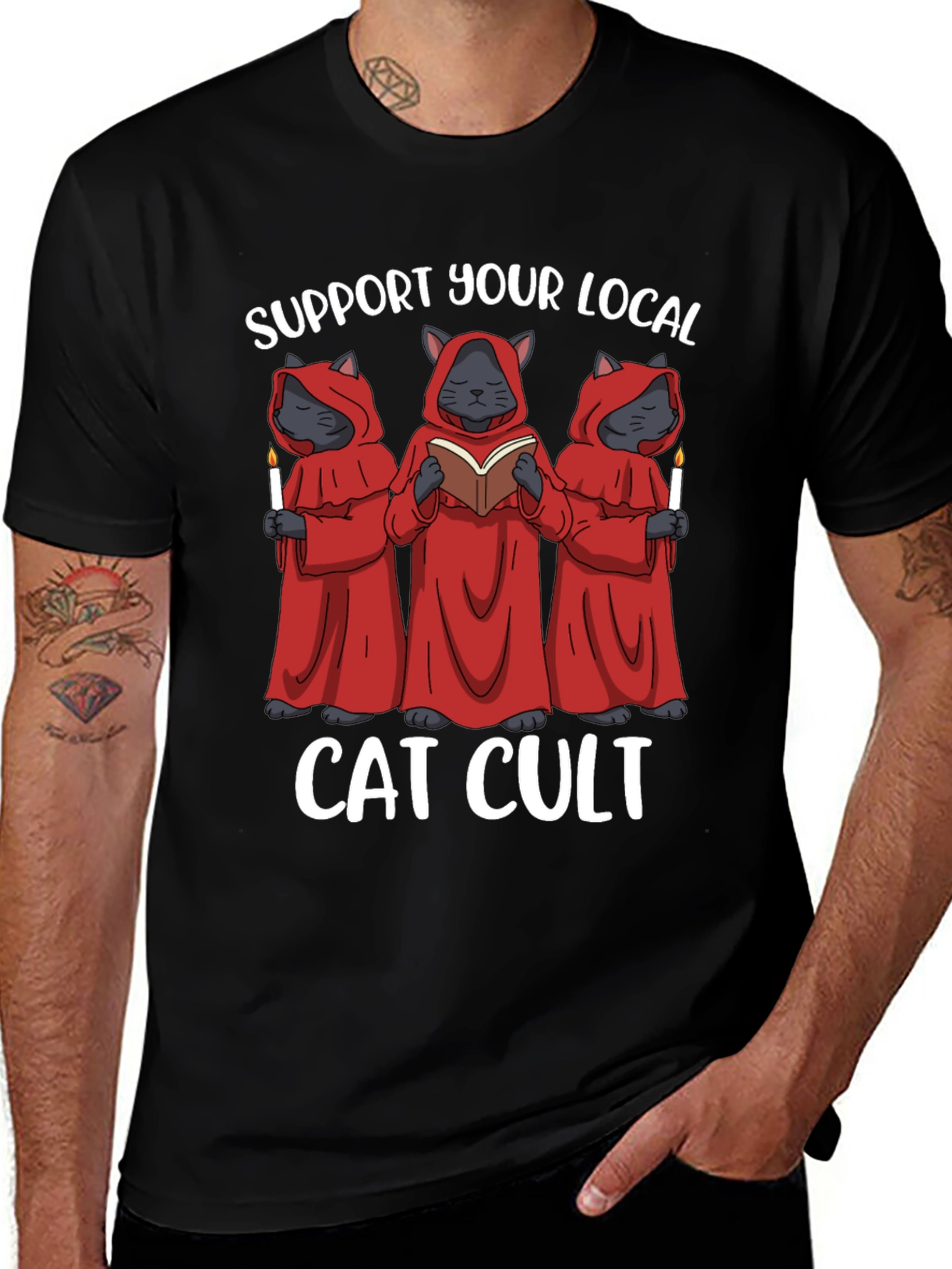 Support Your Local Cat Cult T-Shirt