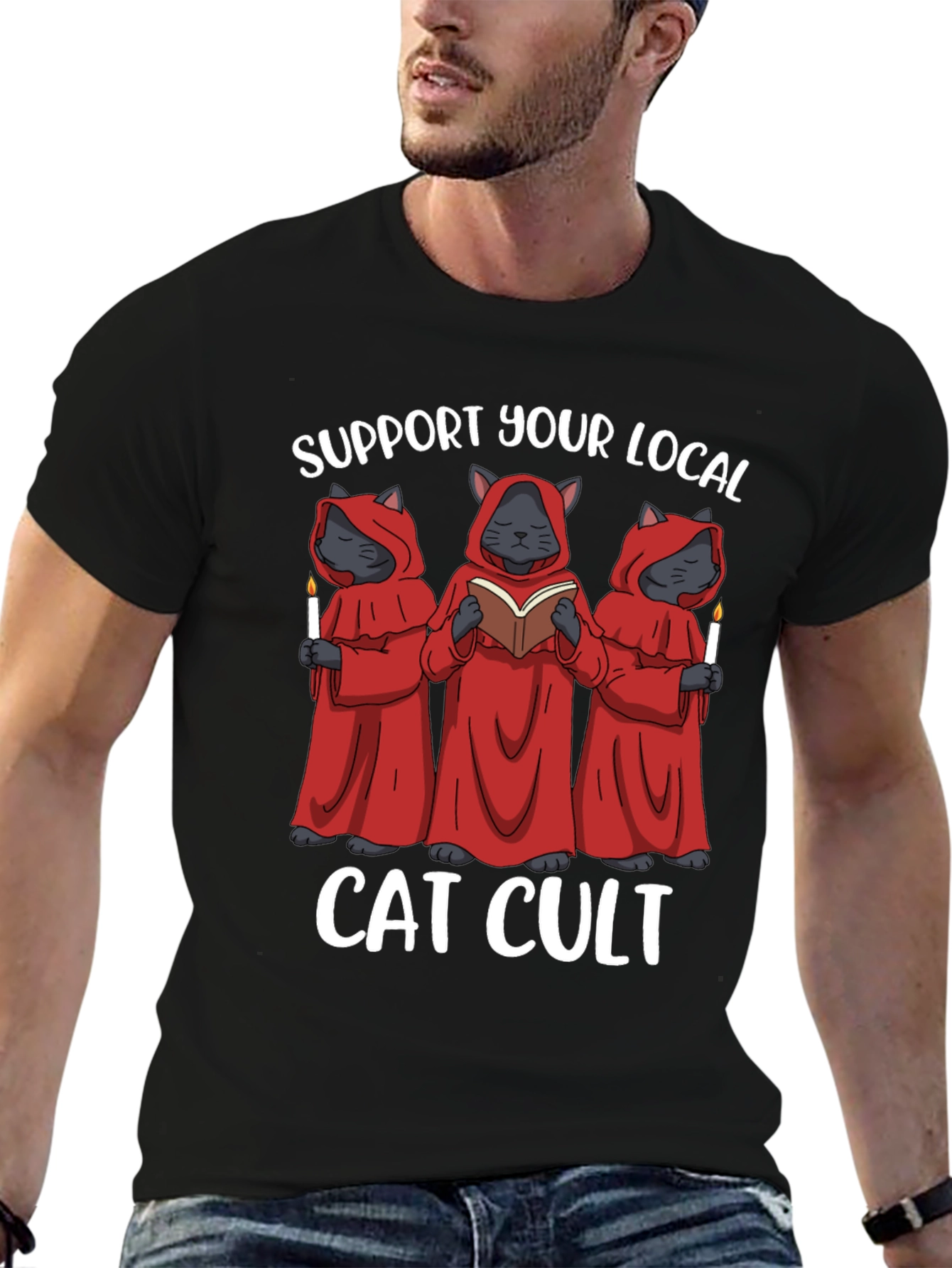 Support Your Local Cat Cult T-Shirt