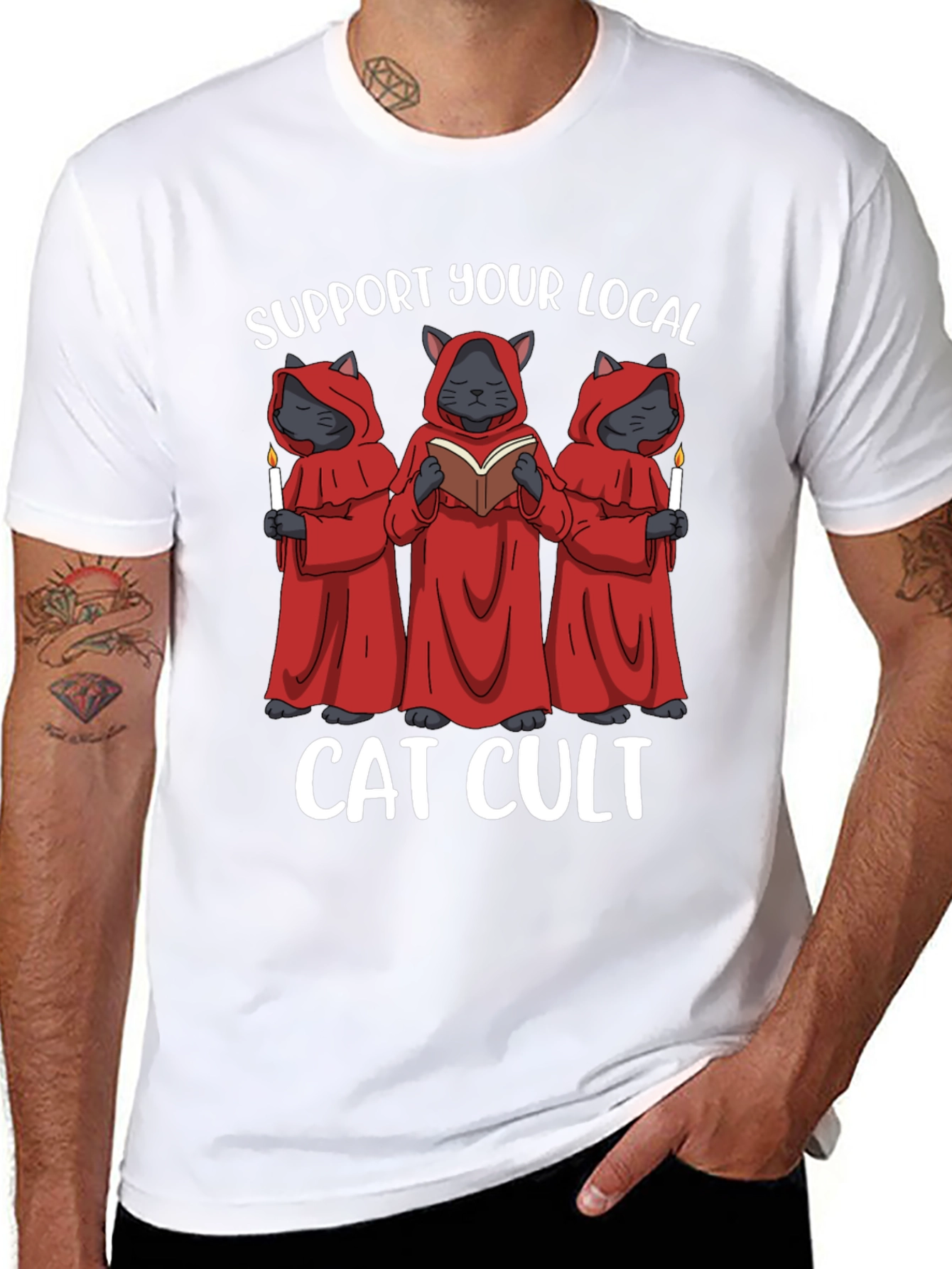 Support Your Local Cat Cult T-Shirt