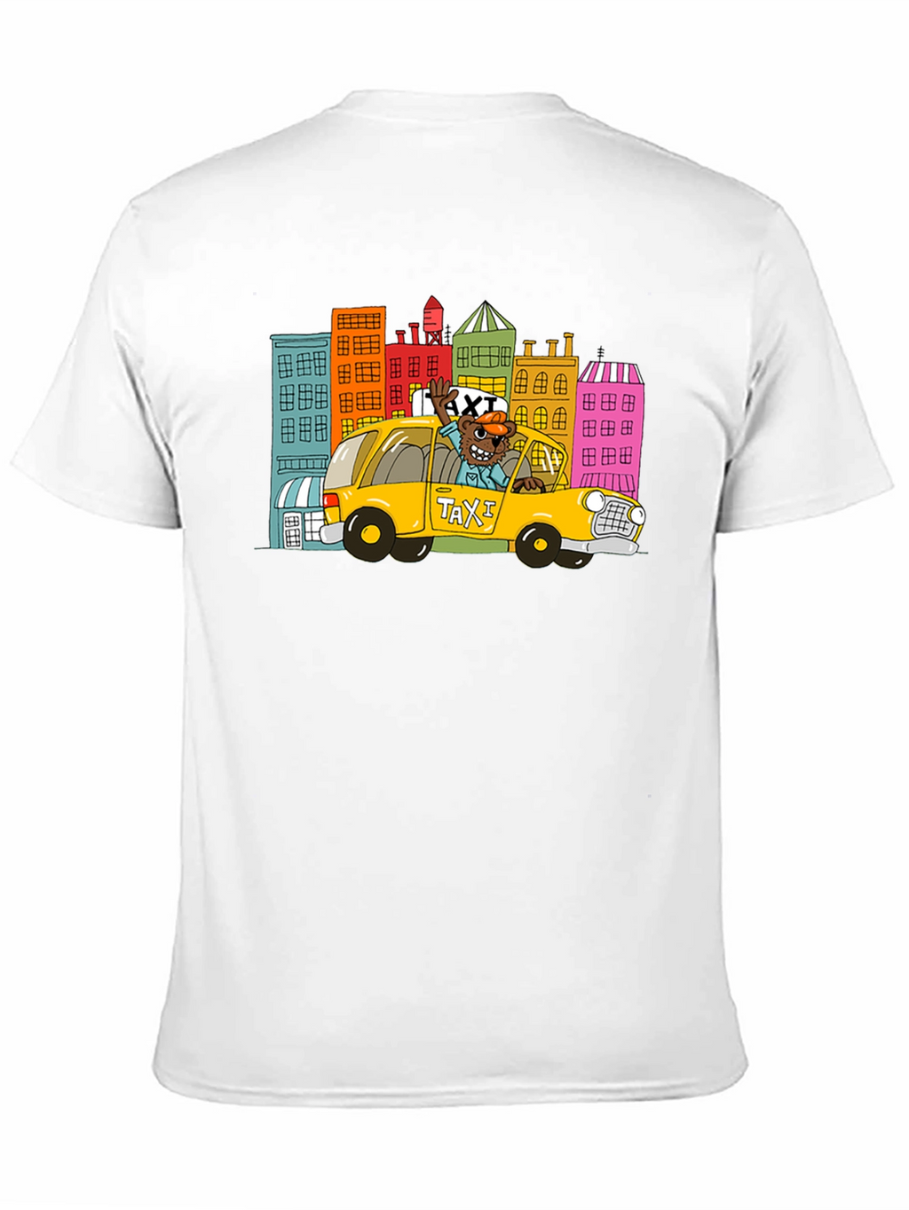 Cartoon Taxi T-Shirt - Cityscape