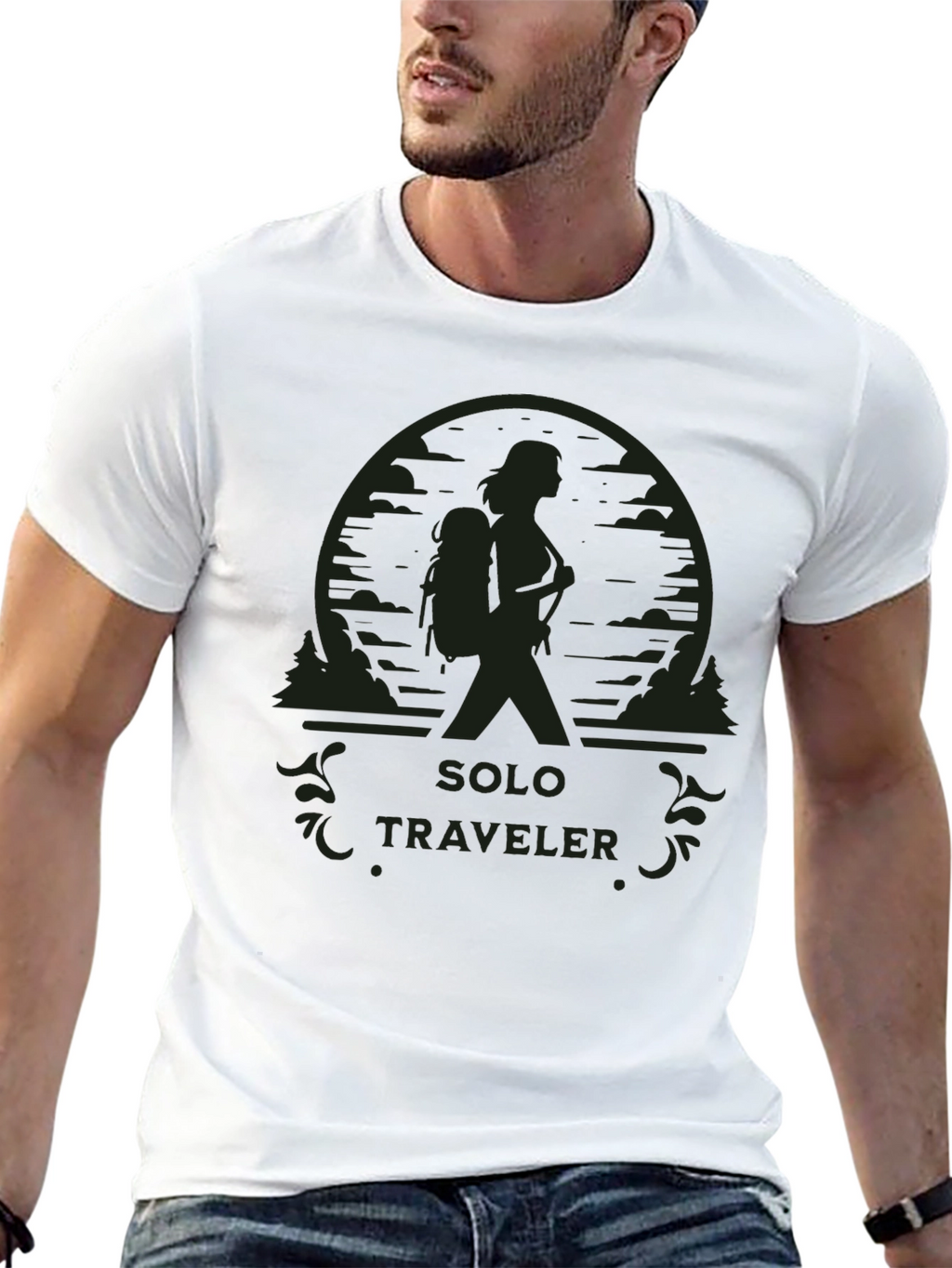 Solo Traveler Graphic Tee - Hiking Adventure