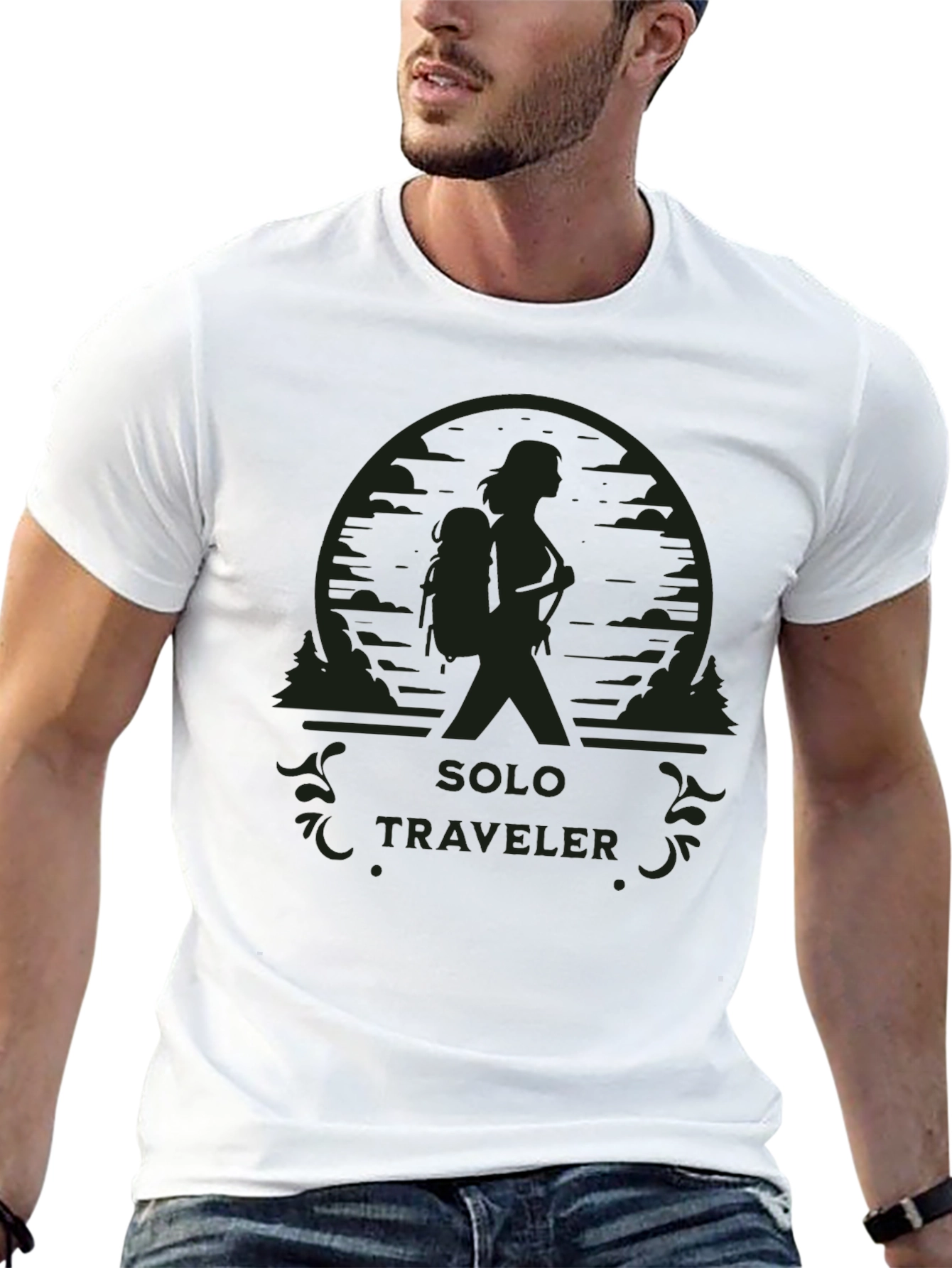 Solo Traveler Graphic Tee - Hiking Adventure