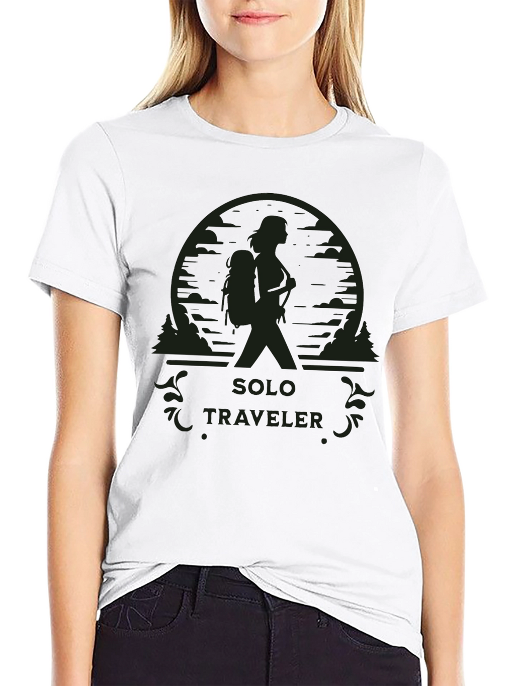 Solo Traveler Graphic Tee - Hiking Adventure
