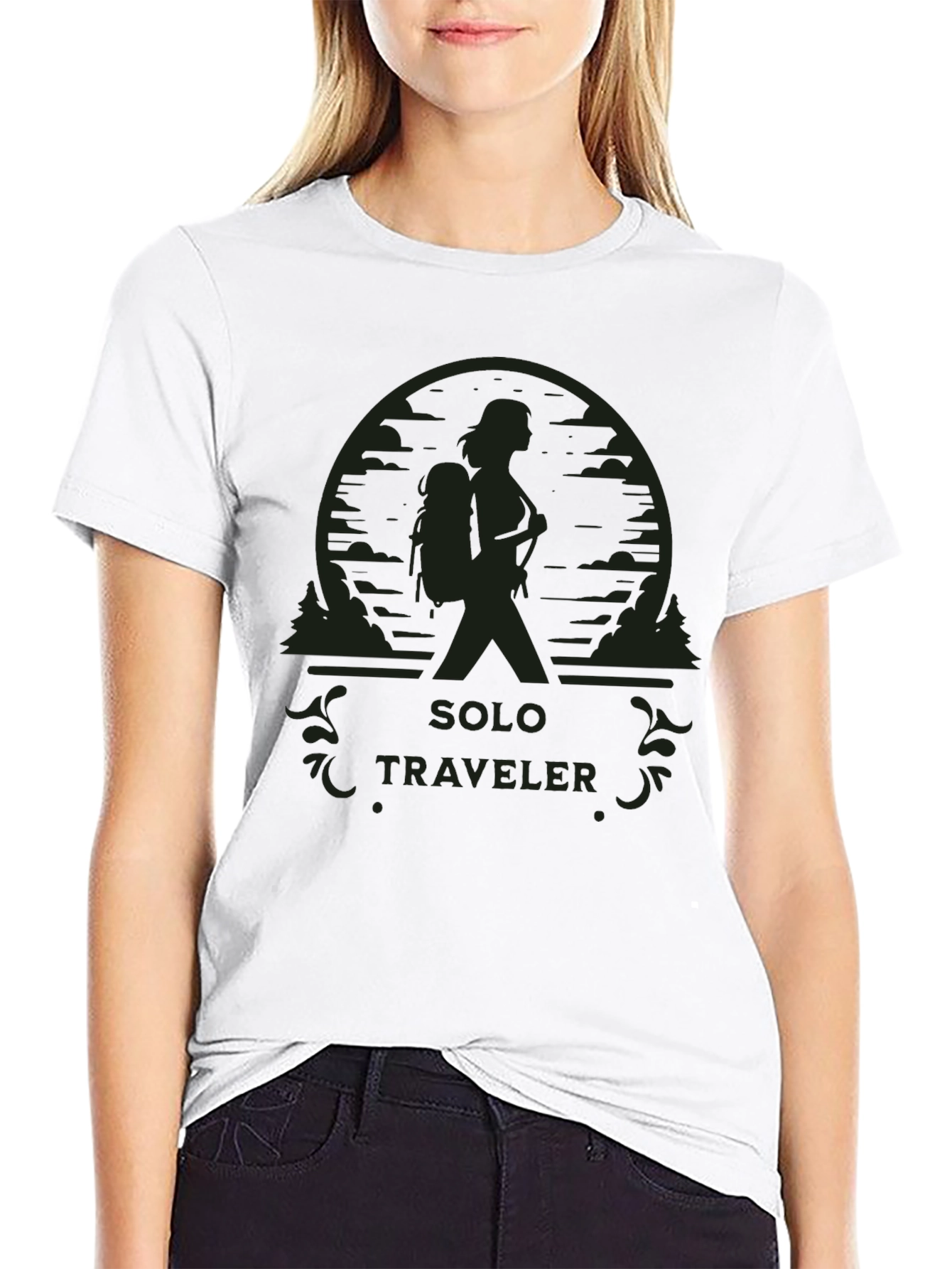 Solo Traveler Graphic Tee - Hiking Adventure