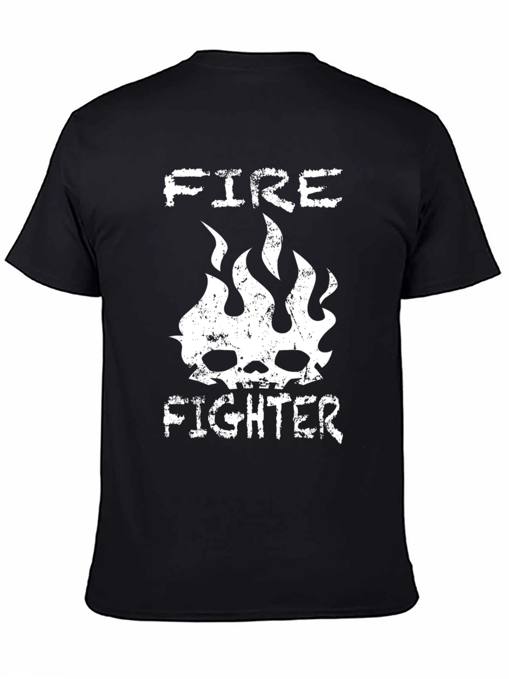 Fire Fighter Graphic Tee - Skull & Flames Design