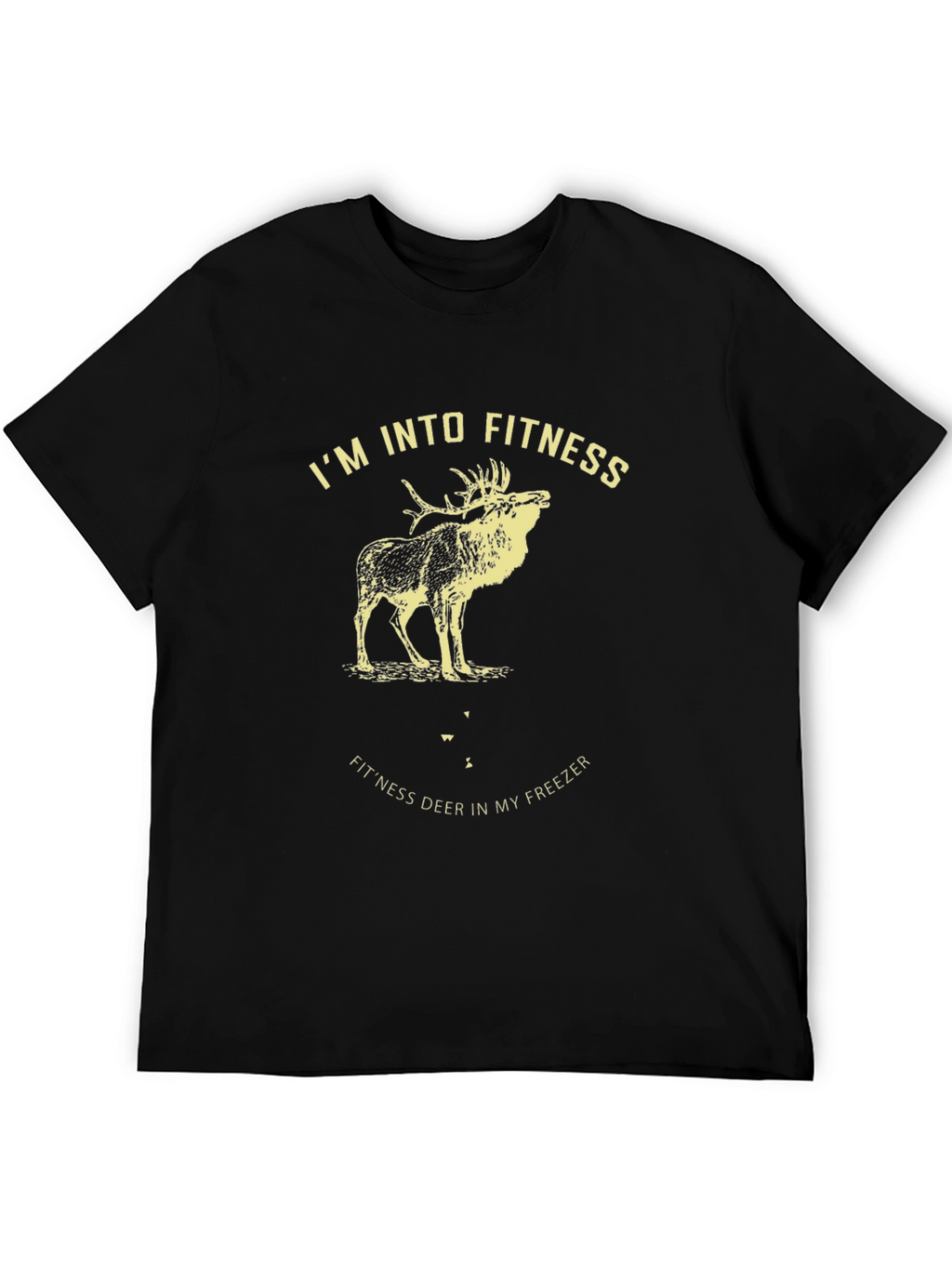 Fitness Deer Graphic Tee - Black