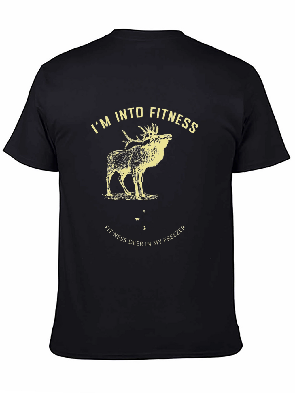 Fitness Deer Graphic Tee - Black