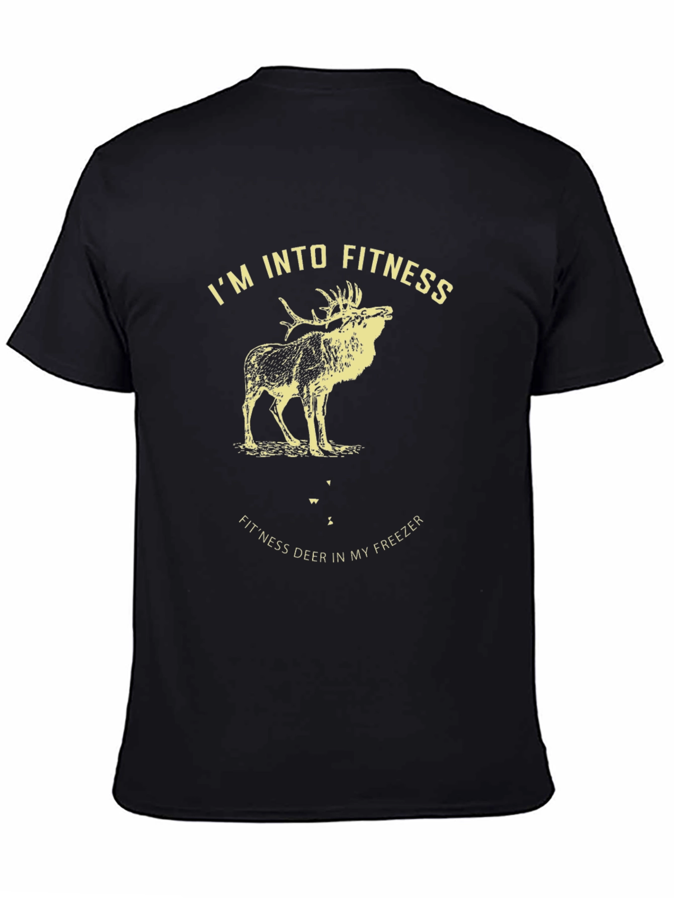 Fitness Deer Graphic Tee - Black