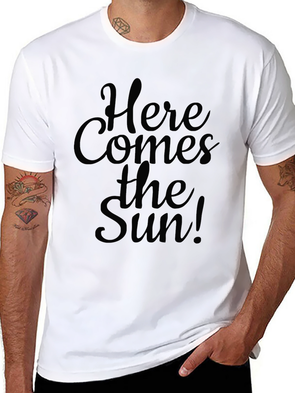 Here Comes The Sun Black Graphic T-Shirt