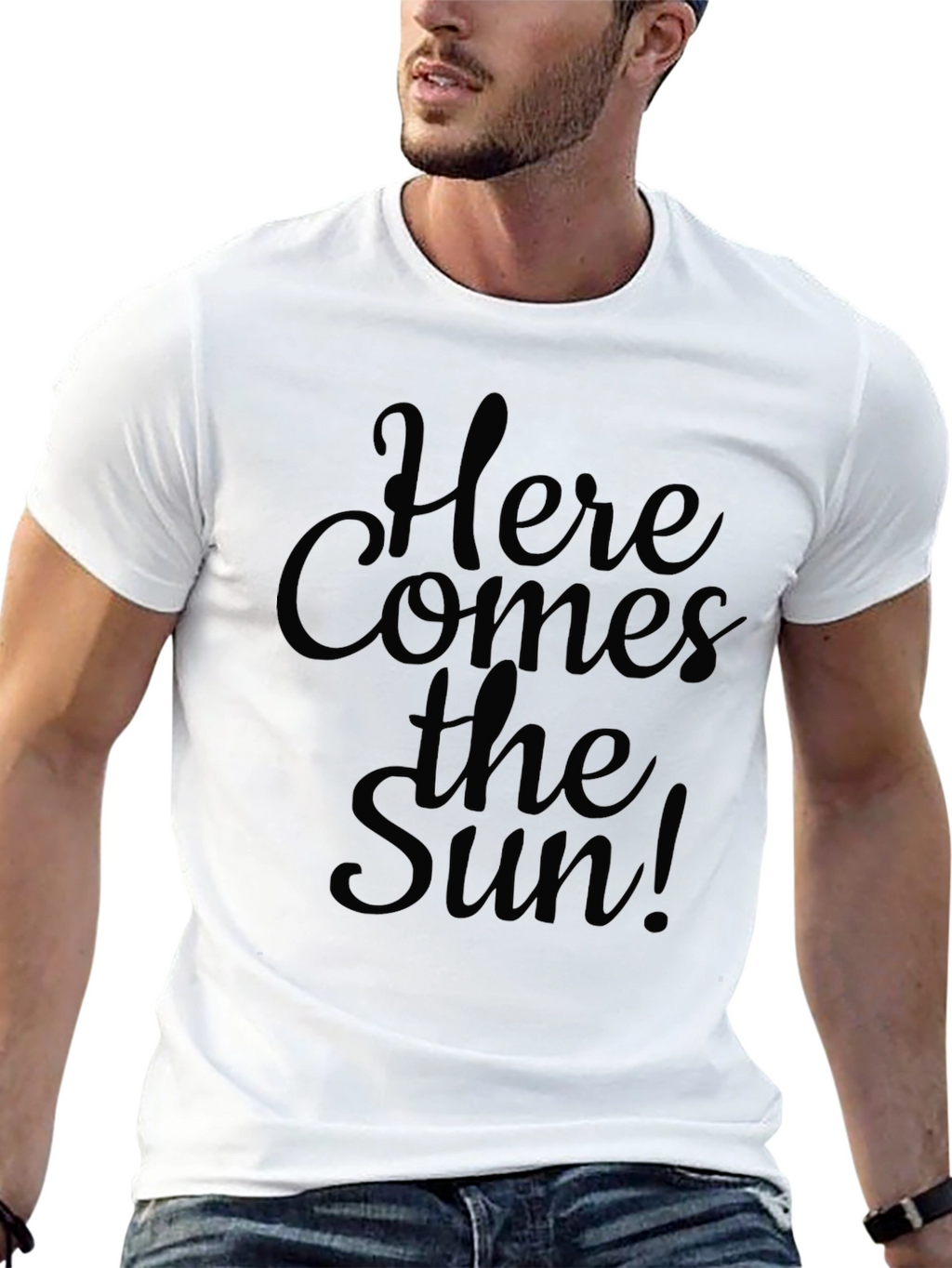Here Comes The Sun Black Graphic T-Shirt