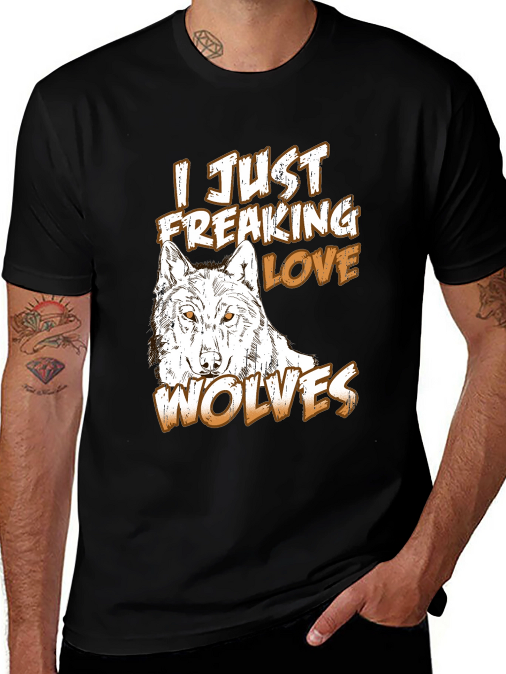 Wolf Lover T-Shirt - Black Graphic Tee
