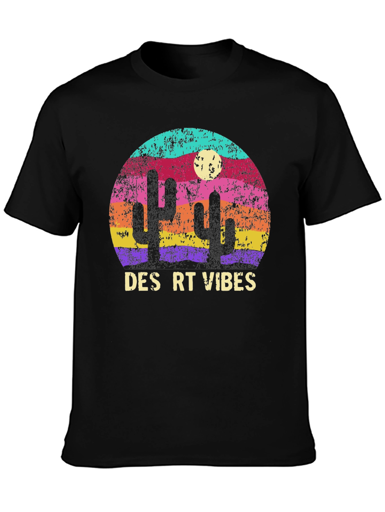 Desert Vibes Graphic T-Shirt - Retro Cactus Tee
