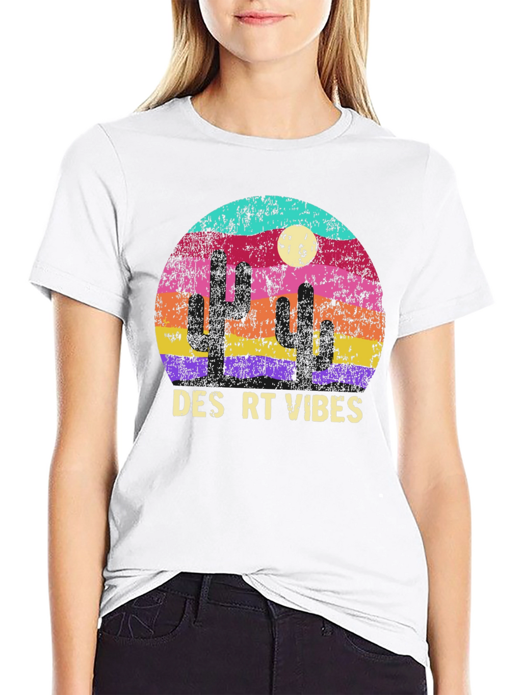 Desert Vibes Graphic T-Shirt - Retro Cactus Tee