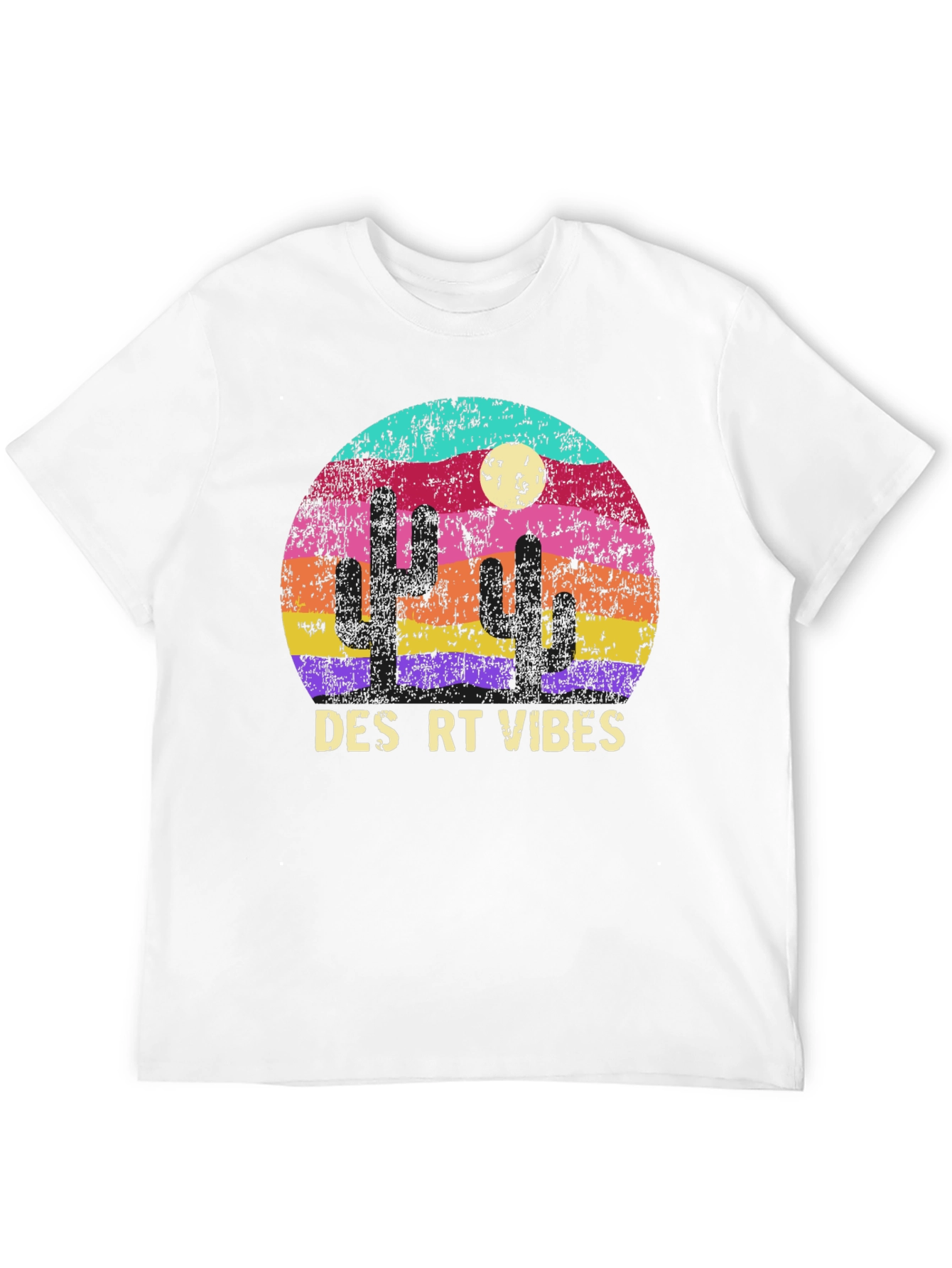 Desert Vibes Graphic T-Shirt - Retro Cactus Tee