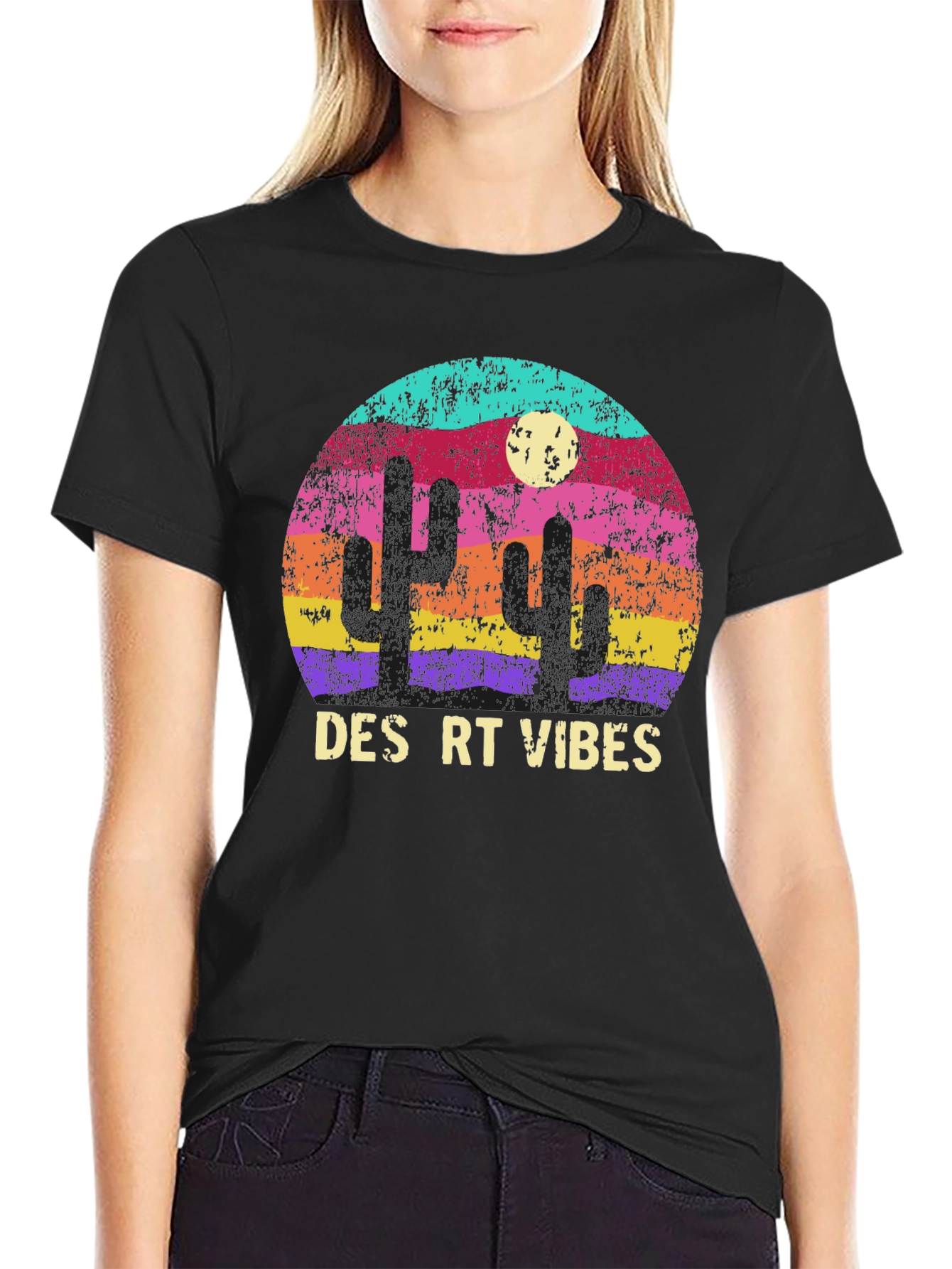 Desert Vibes Graphic T-Shirt - Retro Cactus Tee