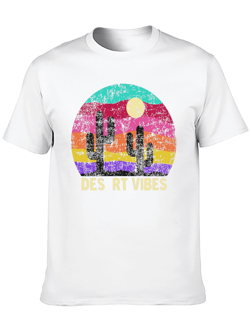 Desert Vibes Graphic T-Shirt - Retro Cactus Tee
