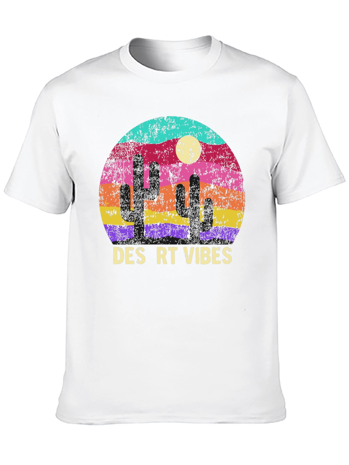 Desert Vibes Graphic T-Shirt - Retro Cactus Tee