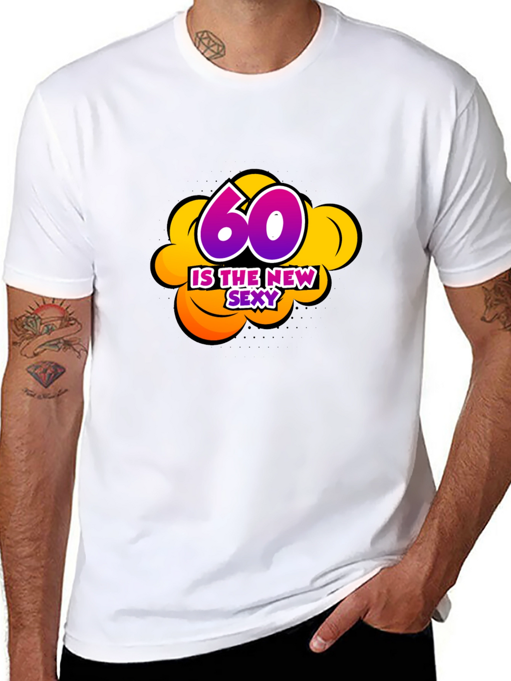 60 Is The New Sexy Graphic Black T-Shirt
