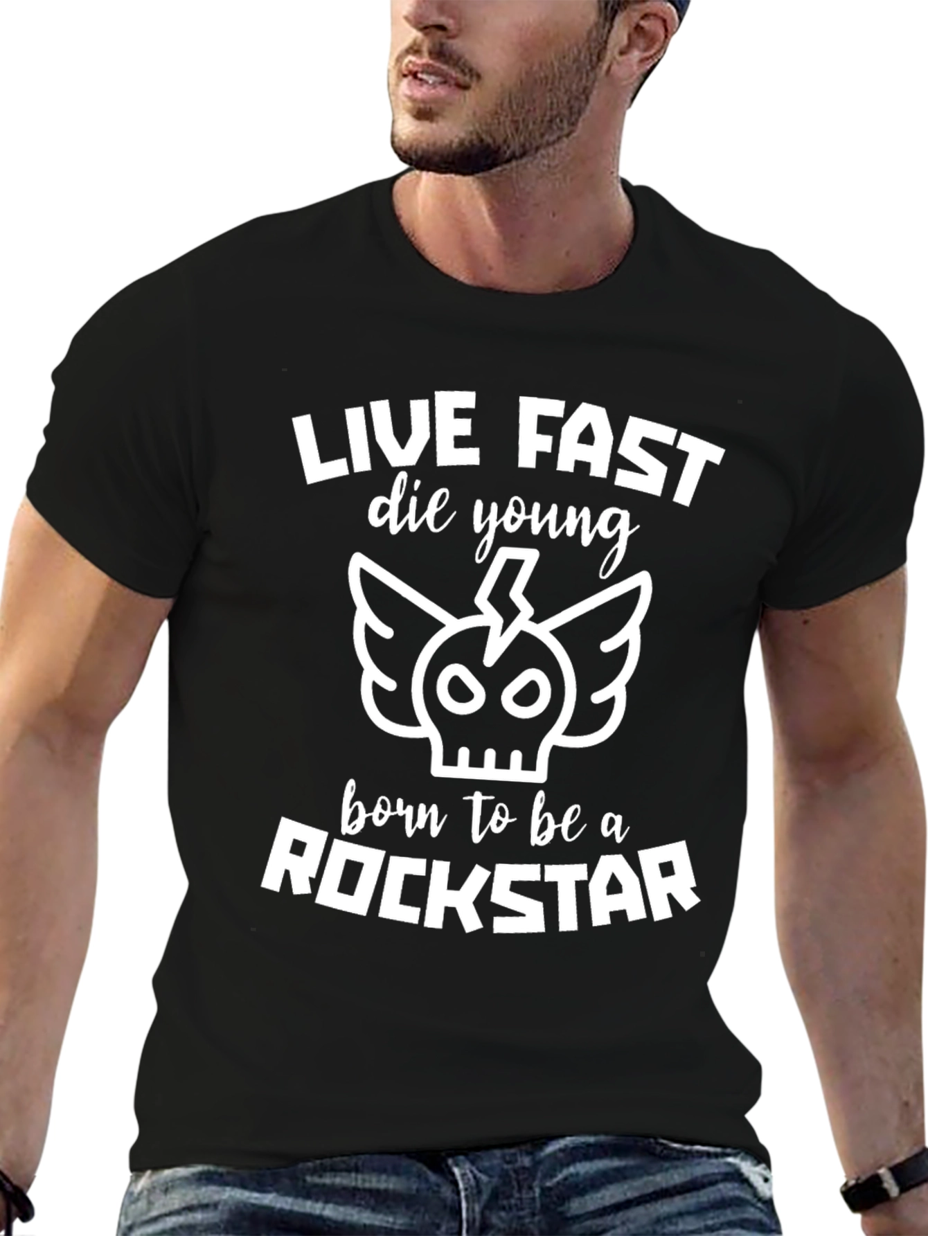 Live Fast Die Young Rockstar Graphic Tee