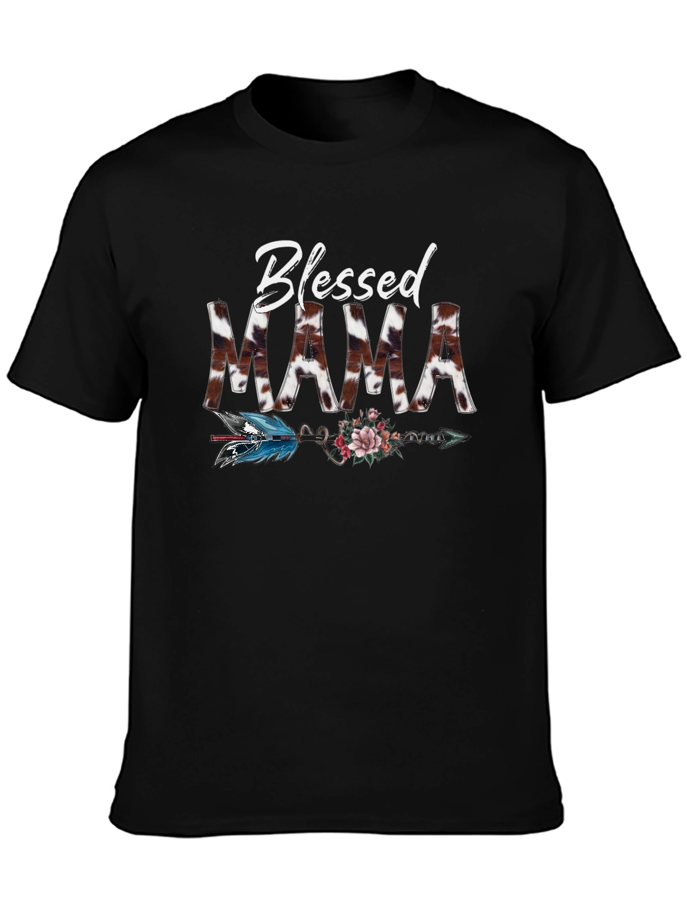 Blessed Mama Graphic Tee - Black T-Shirt